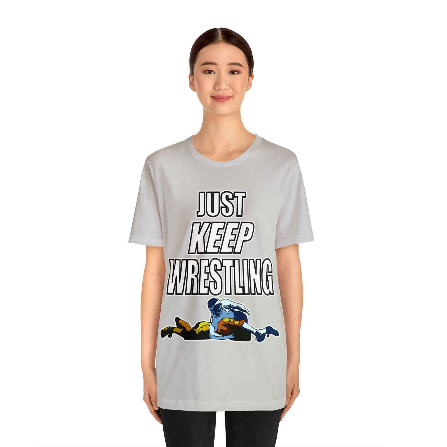 Just Keep Wrestling!, Unisex Heavy Cotton Tee, Bella+Canvas