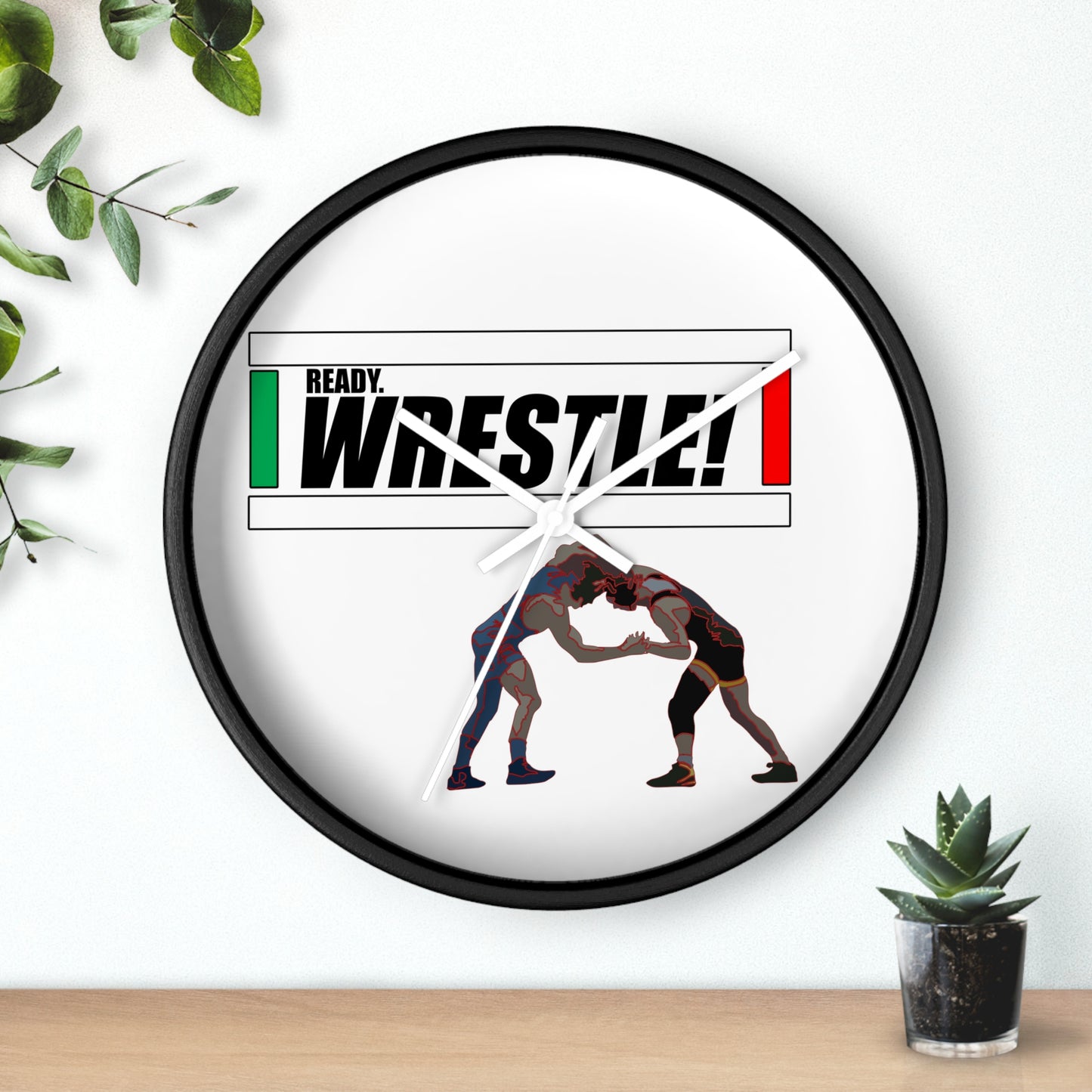 Ready. Wrestle! Wall Clock