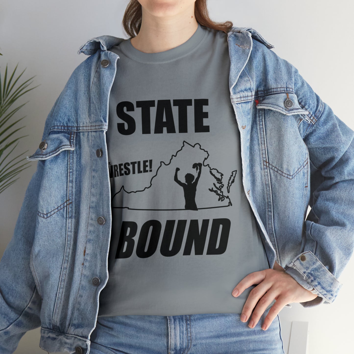 Virginia State Bound, Black Logo, Unisex Heavy Cotton Tee