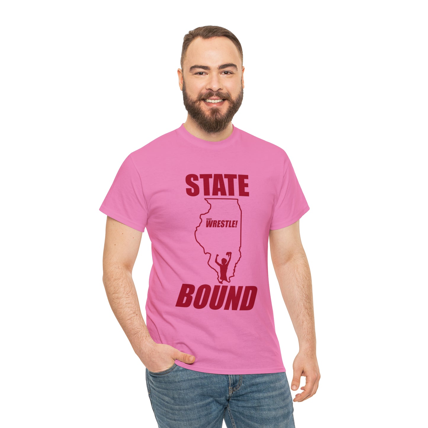 Illinois State Bound, Red Logo, Unisex Heavy Cotton Tee