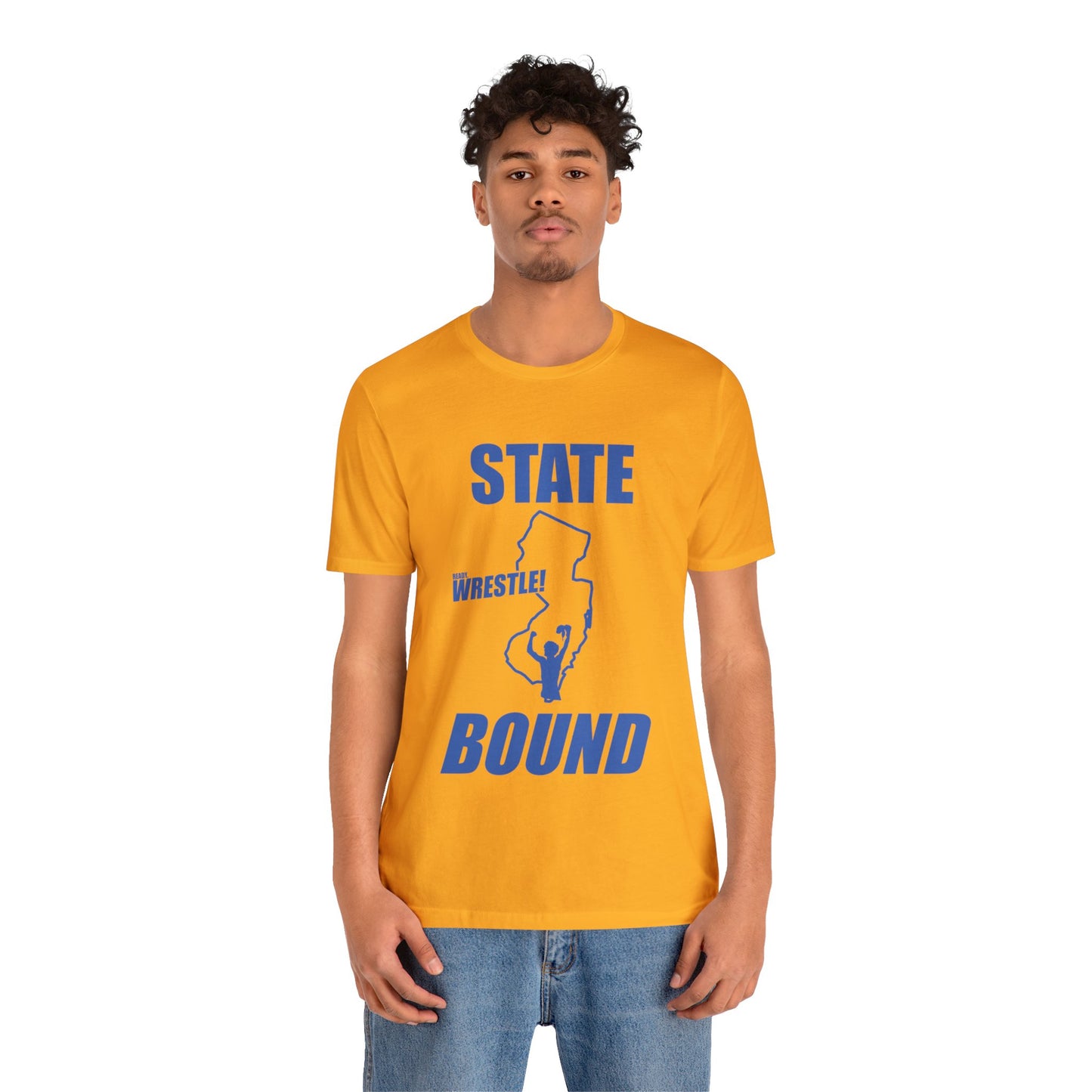 New Jersey State Bound, Blue print, Bella+Canvas 3001, Unisex Jersey Short Sleeve Tee