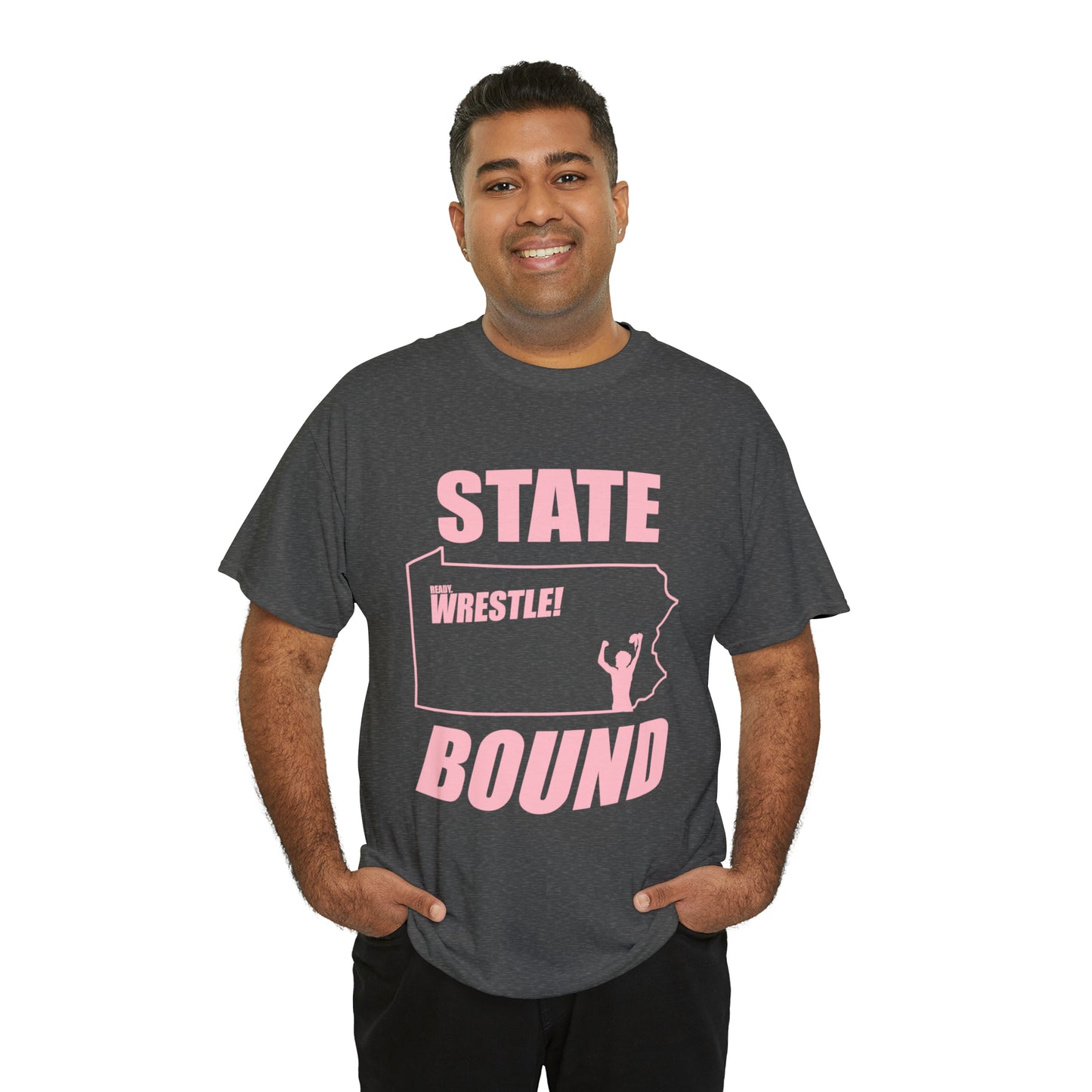 Pennsylvania State Bound, Pink Logo, Unisex Heavy Cotton Tee