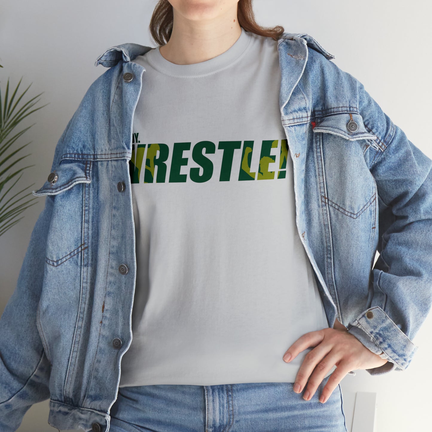 Ready. Wrestle! Green/Gold Logo, Unisex Heavy Cotton Tee