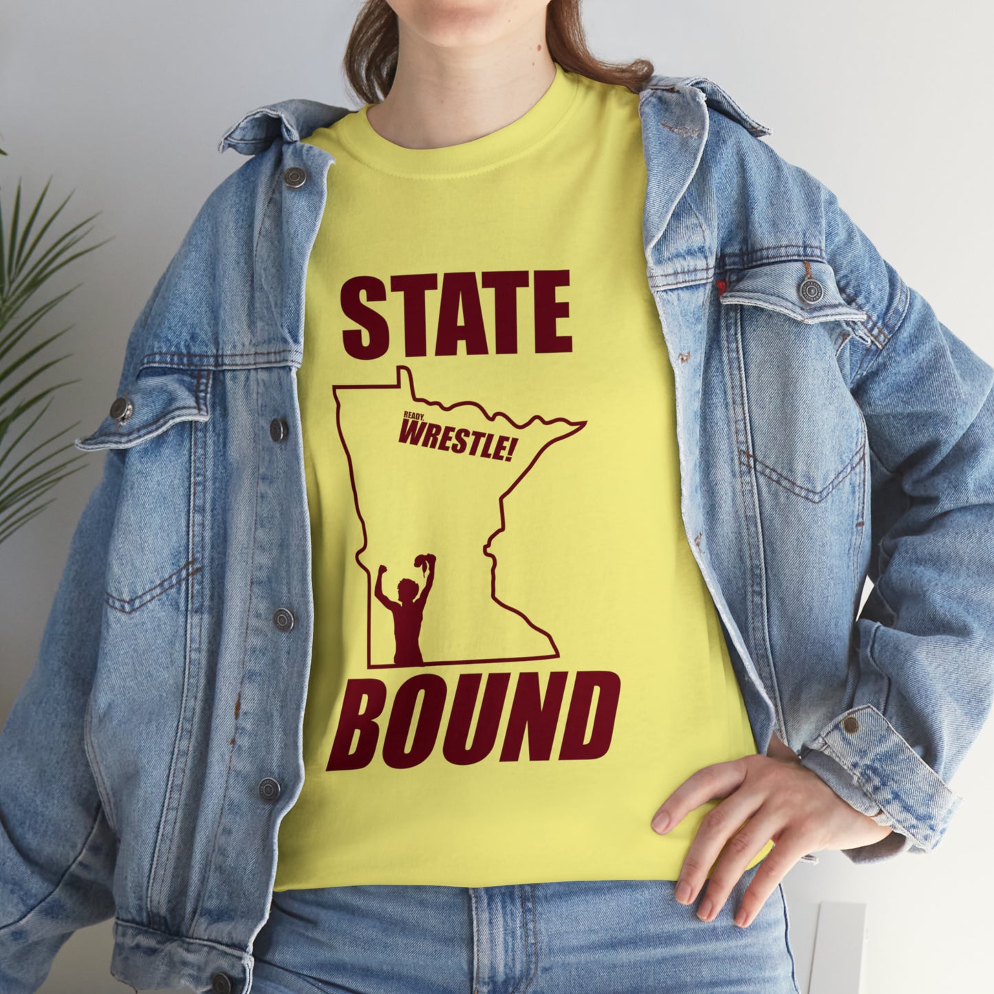 Minnetsota State Bound, Maroon Logo, Unisex Heavy Cotton Tee