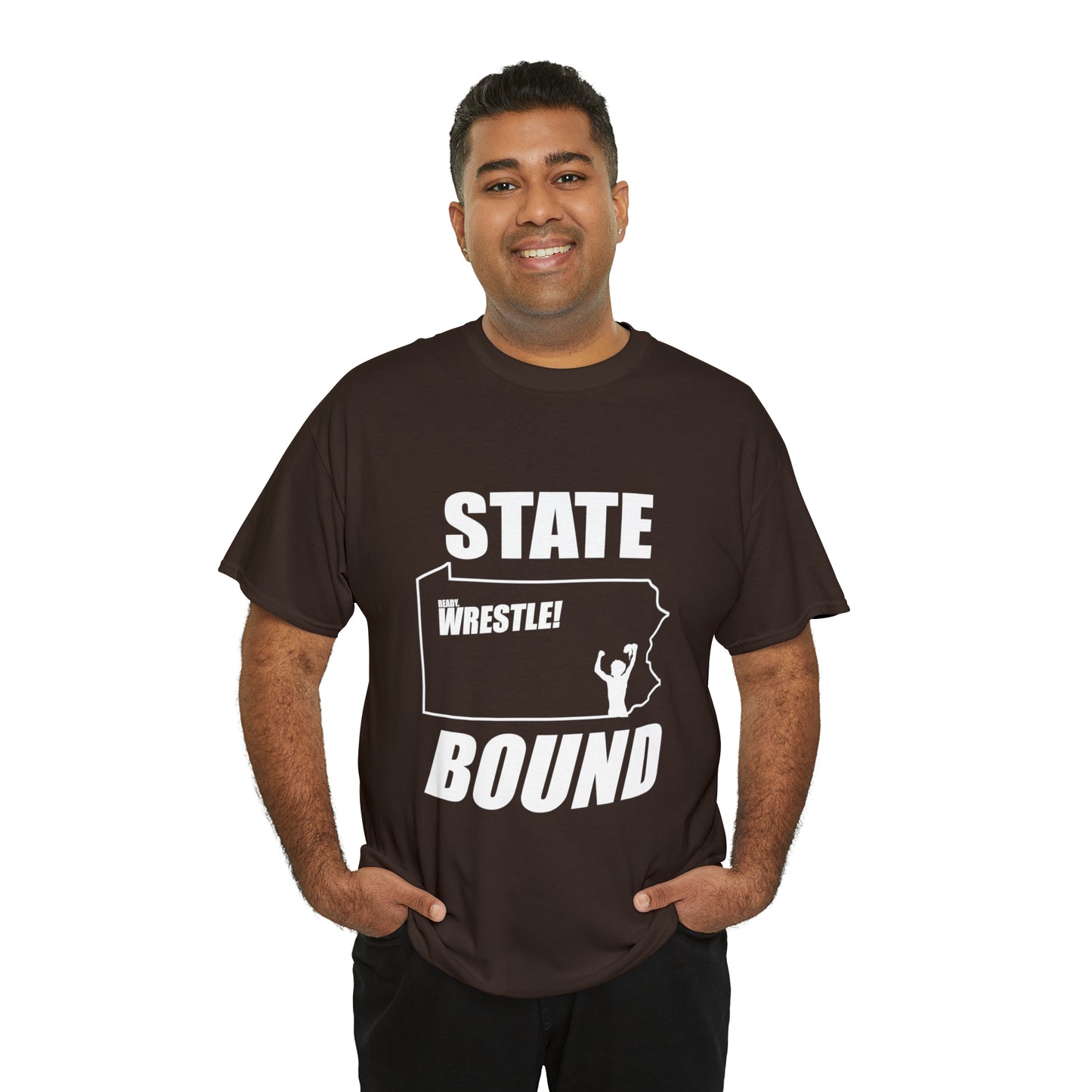 Pennsylvania State Bound, White Logo, Unisex Heavy Cotton Tee