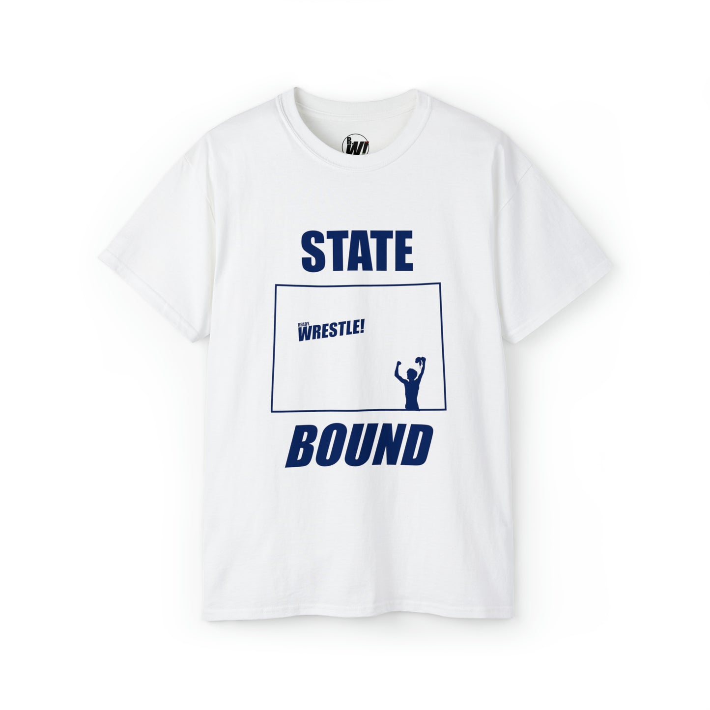 Coloroado State Bound, Unisex Ultra Cotton Tee, Blue Logo