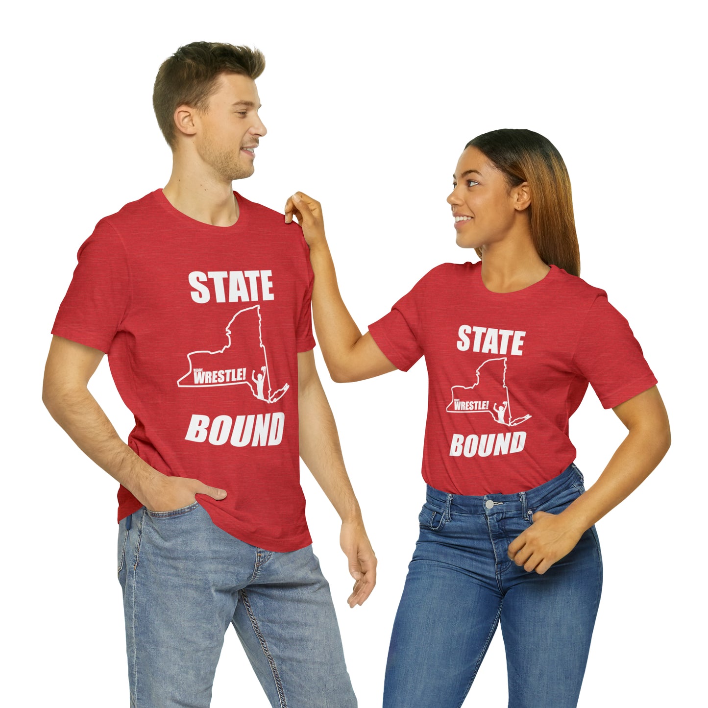 New York State Bound, Unisex Jersey Short Sleeve Tee, White Logo