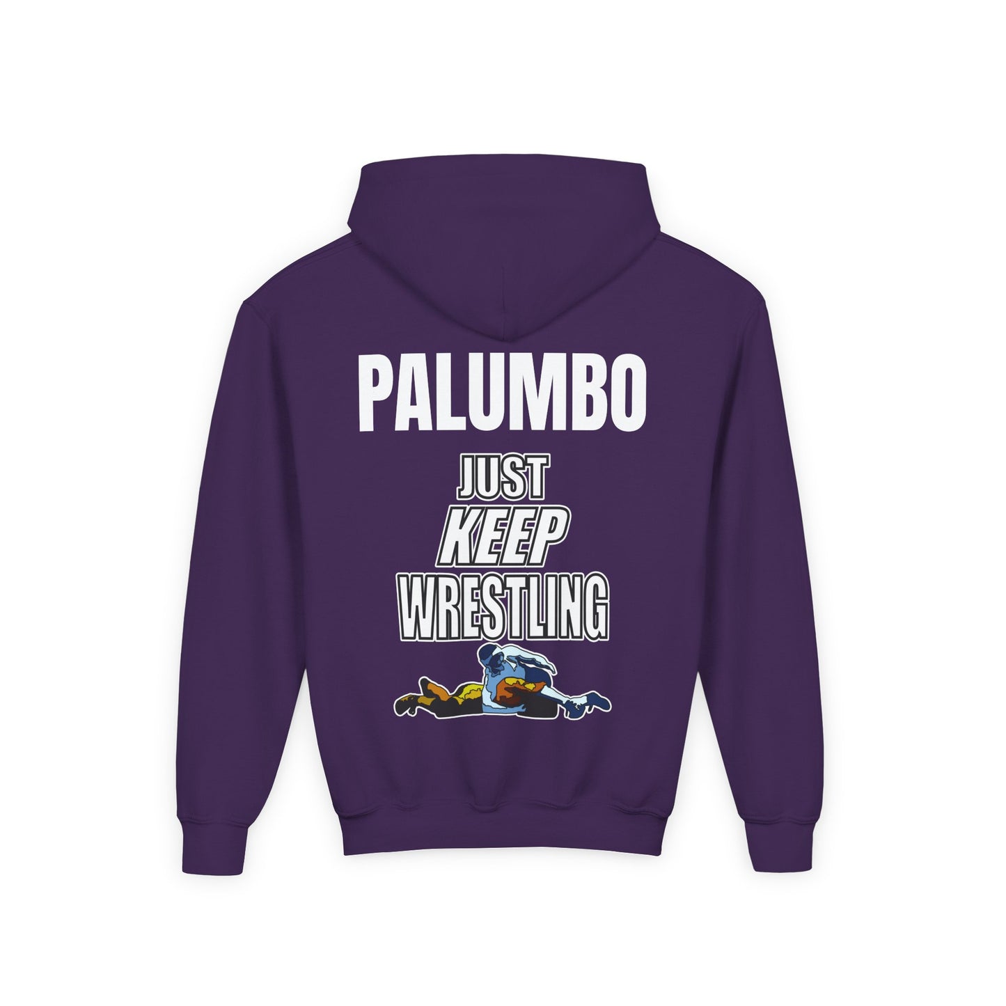 Just Keep Wrestling, Youth Heavy Blend Hooded Sweatshirt