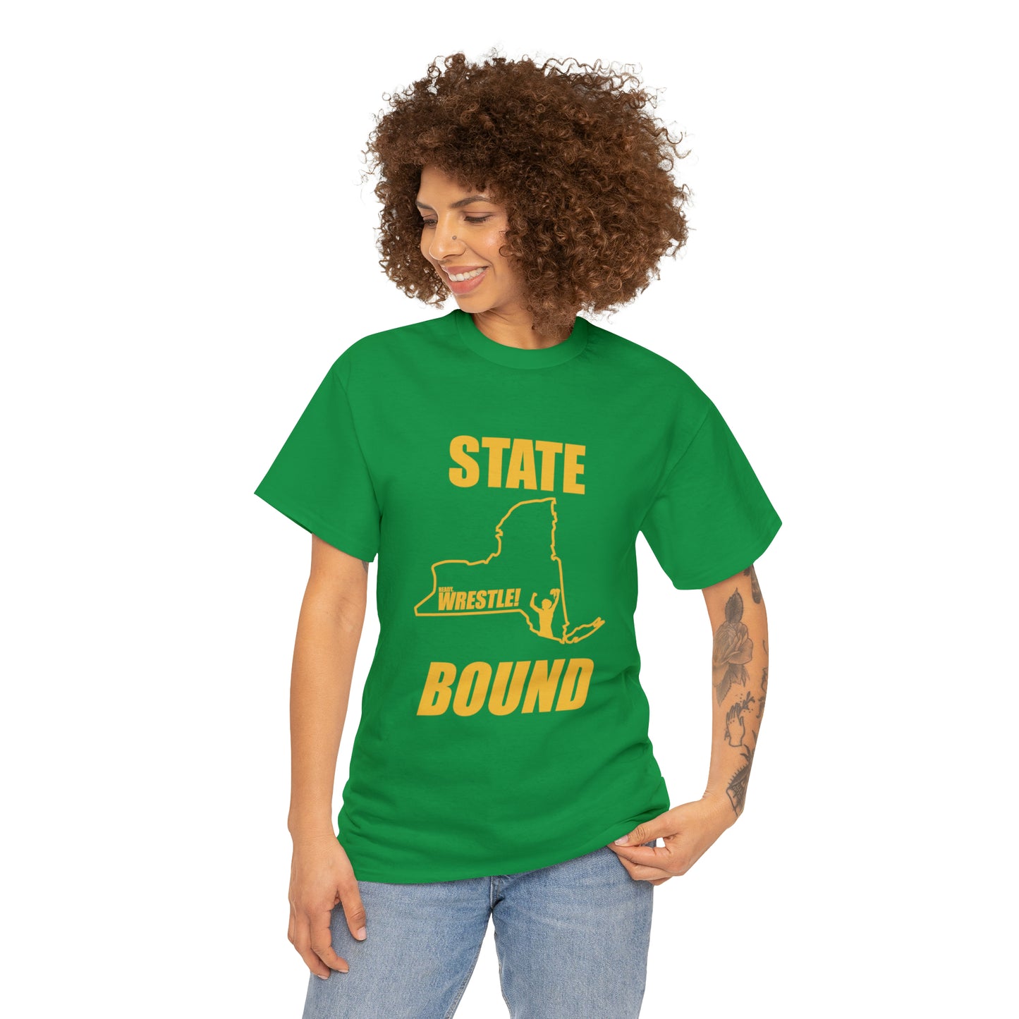 New York State Bound, Gold Logo, Unisex Heavy Cotton Tee