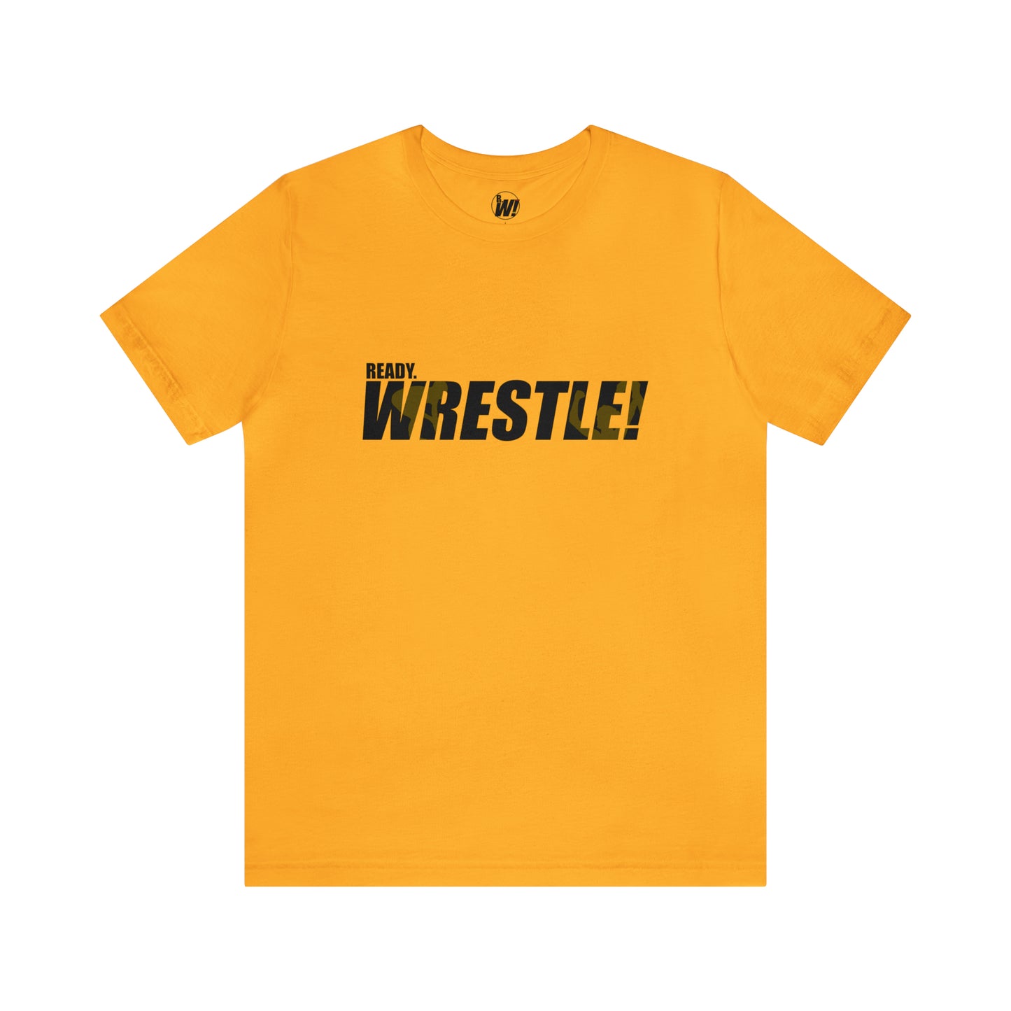 Ready. Wrestle! Black Logo w/Yellow Silhouettes, Unisex Heavy Cotton Tee Bella+Canvas