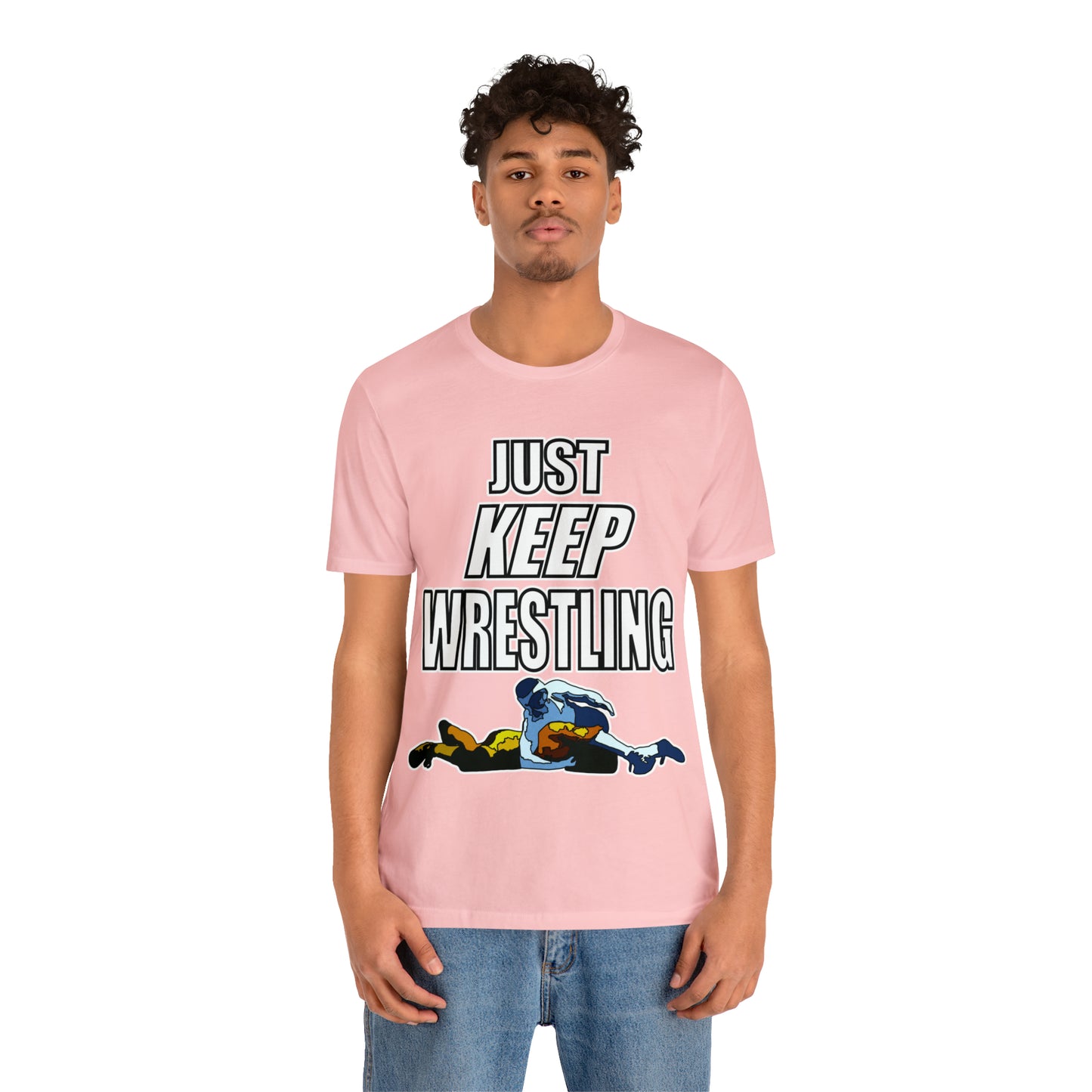 Just Keep Wrestling!, Unisex Heavy Cotton Tee, Bella+Canvas