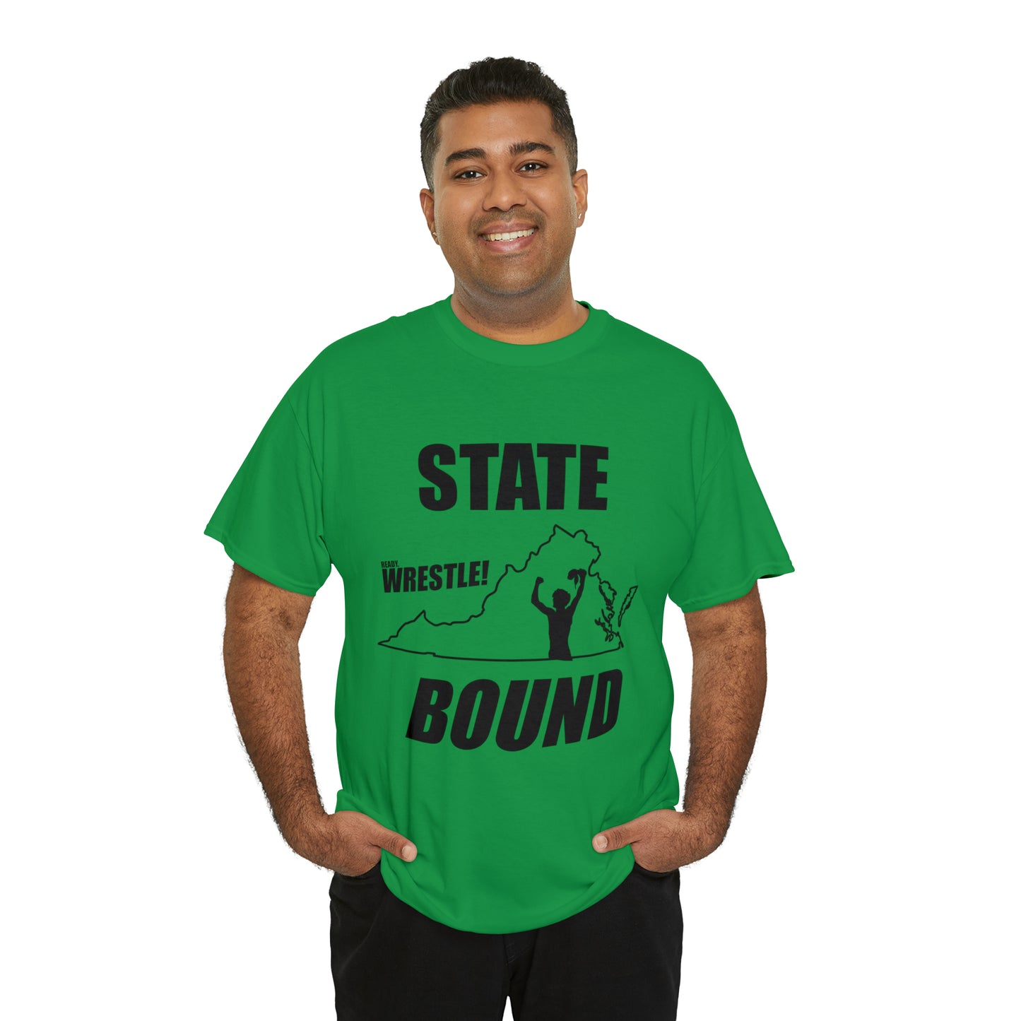 Virginia State Bound, Black Logo, Unisex Heavy Cotton Tee