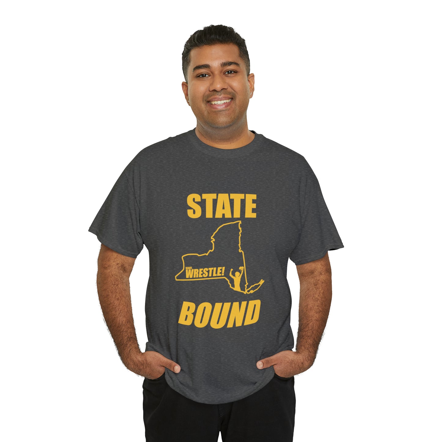 New York State Bound, Gold Logo, Unisex Heavy Cotton Tee