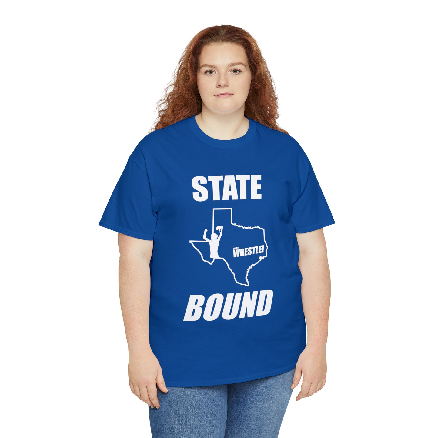 Texas State Bound, White Logo, Unisex Heavy Cotton Tee