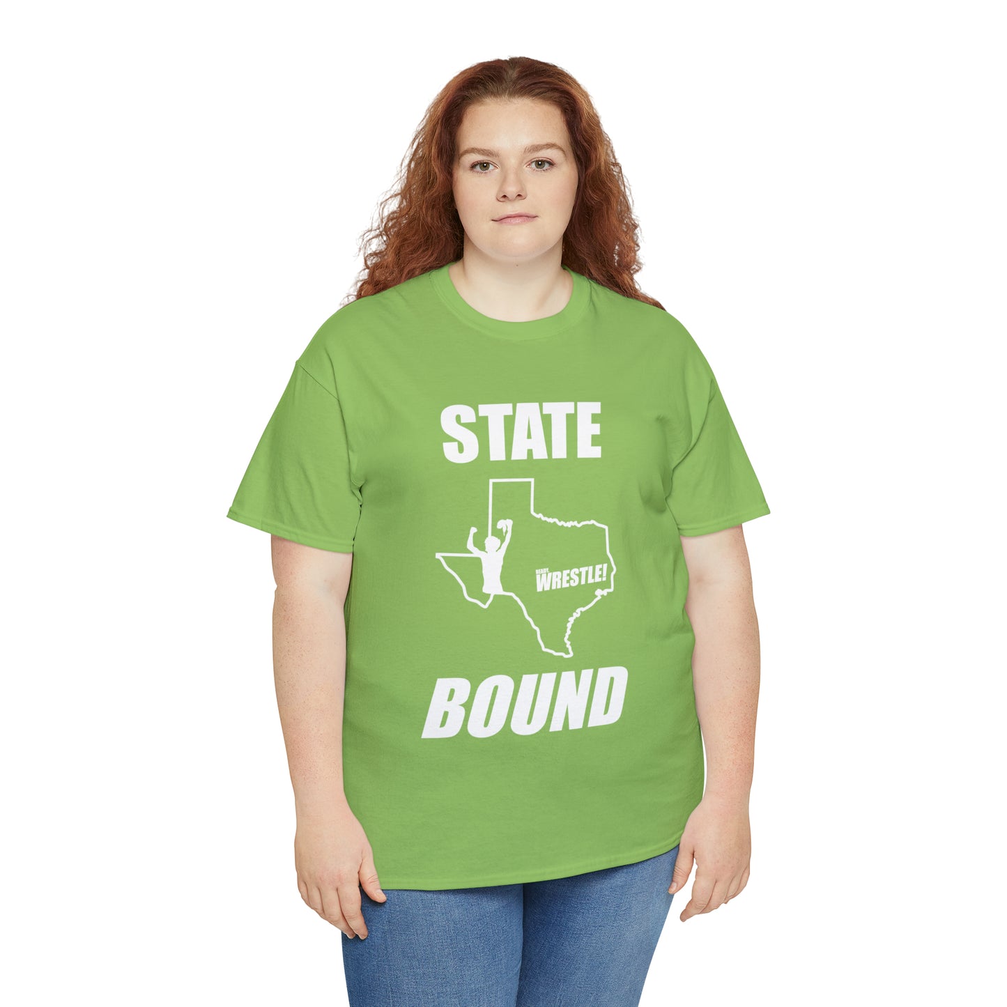 Texas State Bound, White Logo, Unisex Heavy Cotton Tee