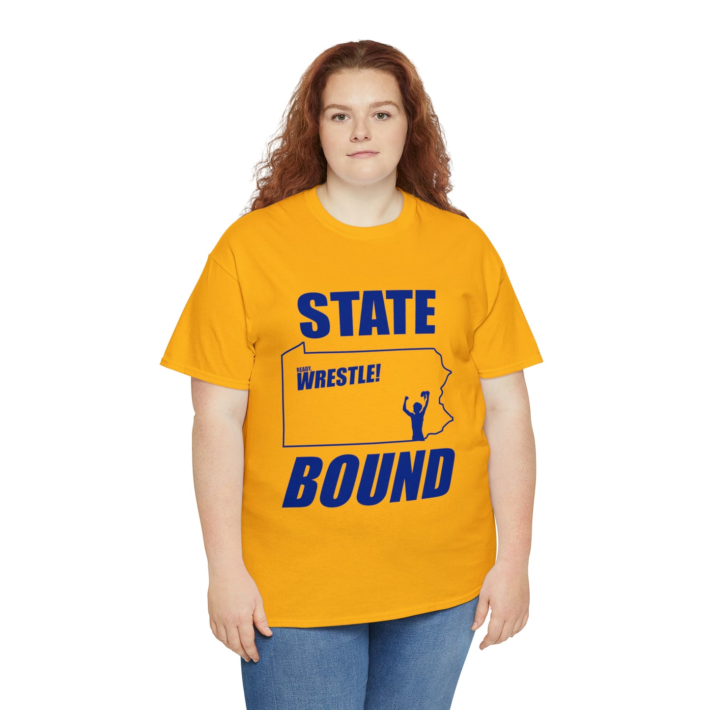 Pennsylvania State Bound, Royal Blue Logo, Unisex Heavy Cotton Tee