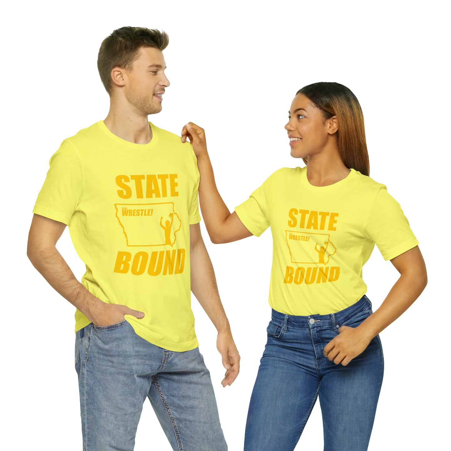 Iowa State Bound, Unisex Jersey Short Sleeve Tee, Gold Logo