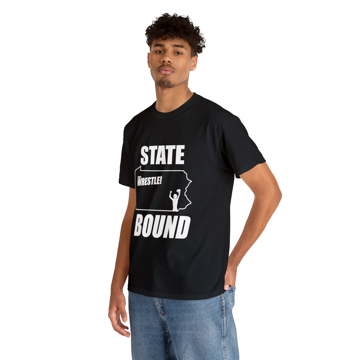 Pennsylvania State Bound, White Logo, Unisex Heavy Cotton Tee