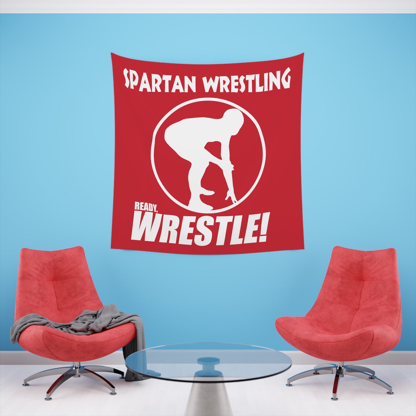 Spartan Wrestling Printed Wall Tapestry