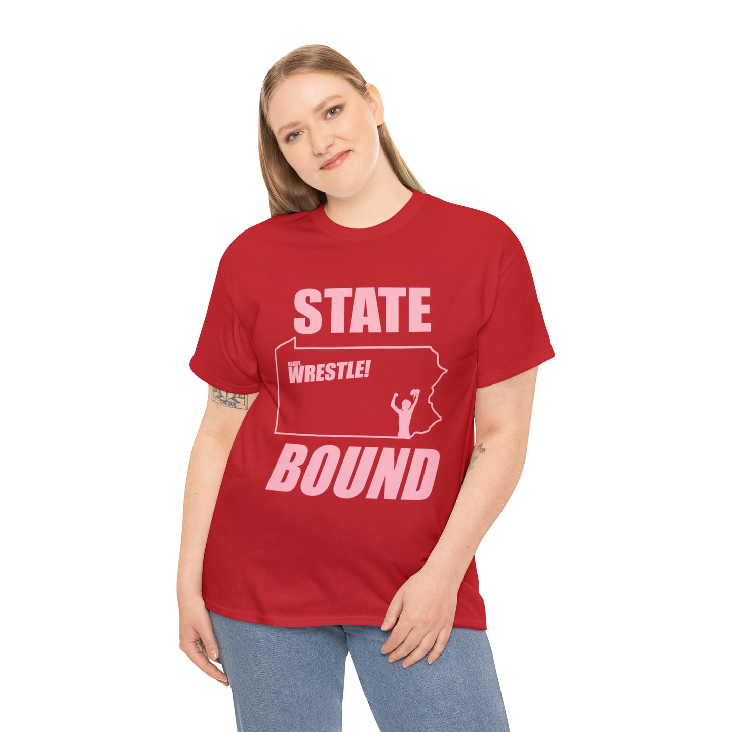 Pennsylvania State Bound, Pink Logo, Unisex Heavy Cotton Tee