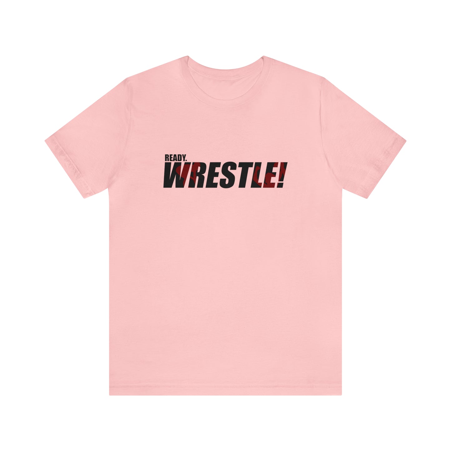 Ready. Wrestle! Black Logo w/Red Silhouettes, Unisex Heavy Cotton Tee Bella+Canvas