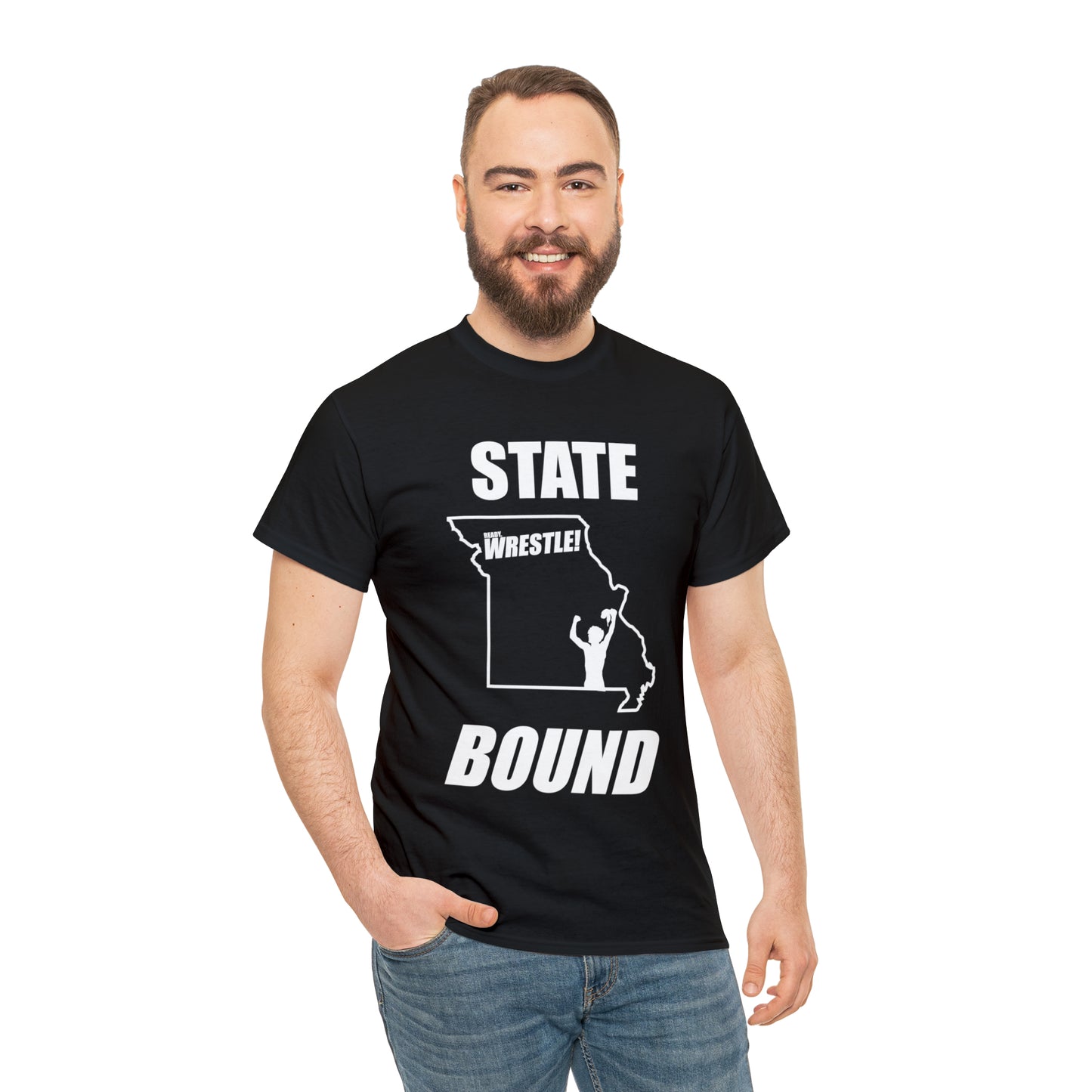 Missouri State Bound, White Logo, Unisex Heavy Cotton Tee