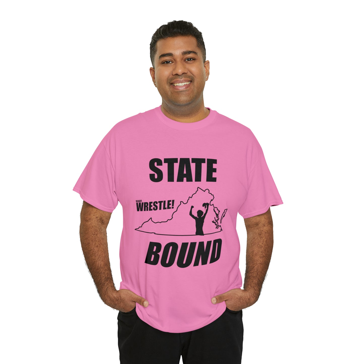 Virginia State Bound, Black Logo, Unisex Heavy Cotton Tee