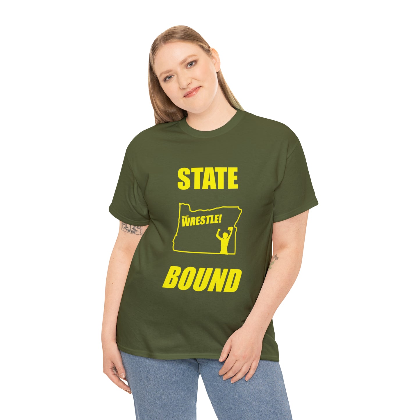 Oregon State Bound, Gold Logo, Unisex Heavy Cotton Tee