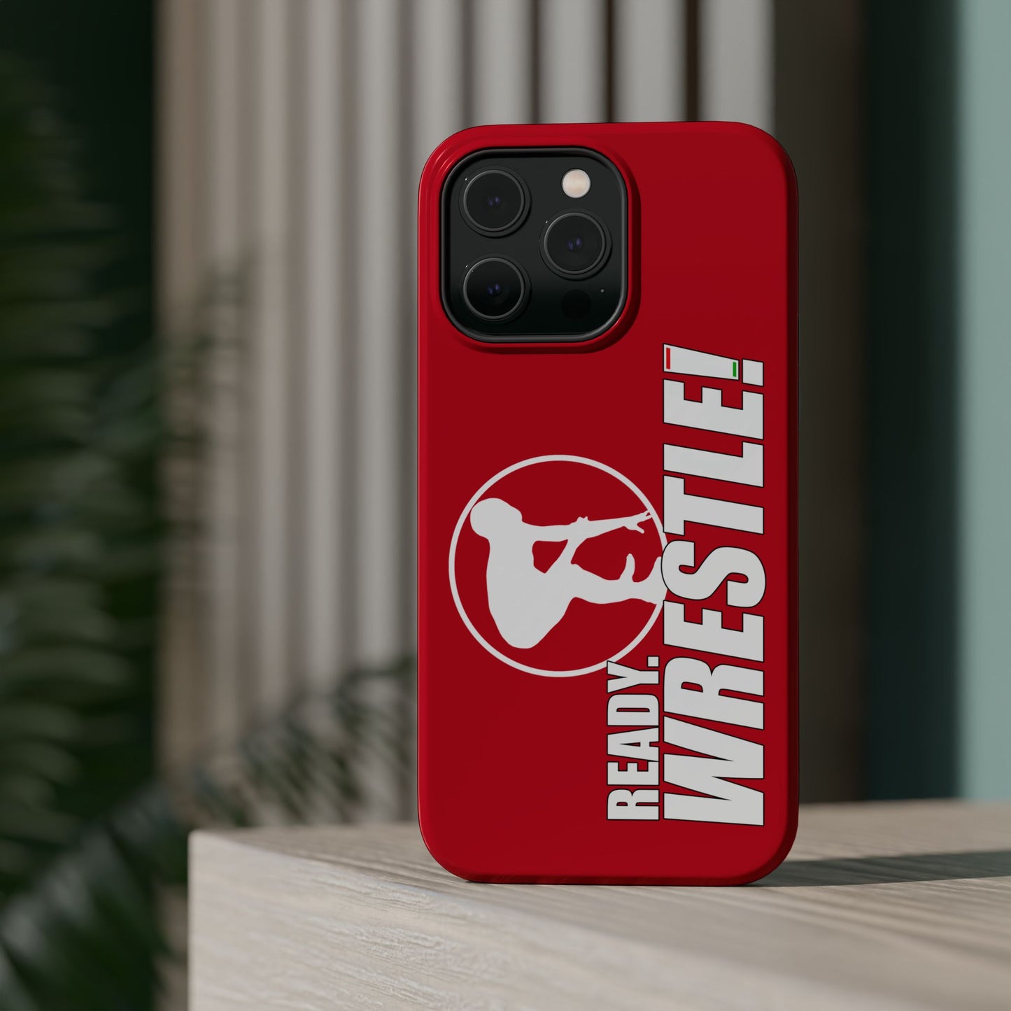 Ready. Wrestle! Red iPhone Magnetic Impact-Resistant Case