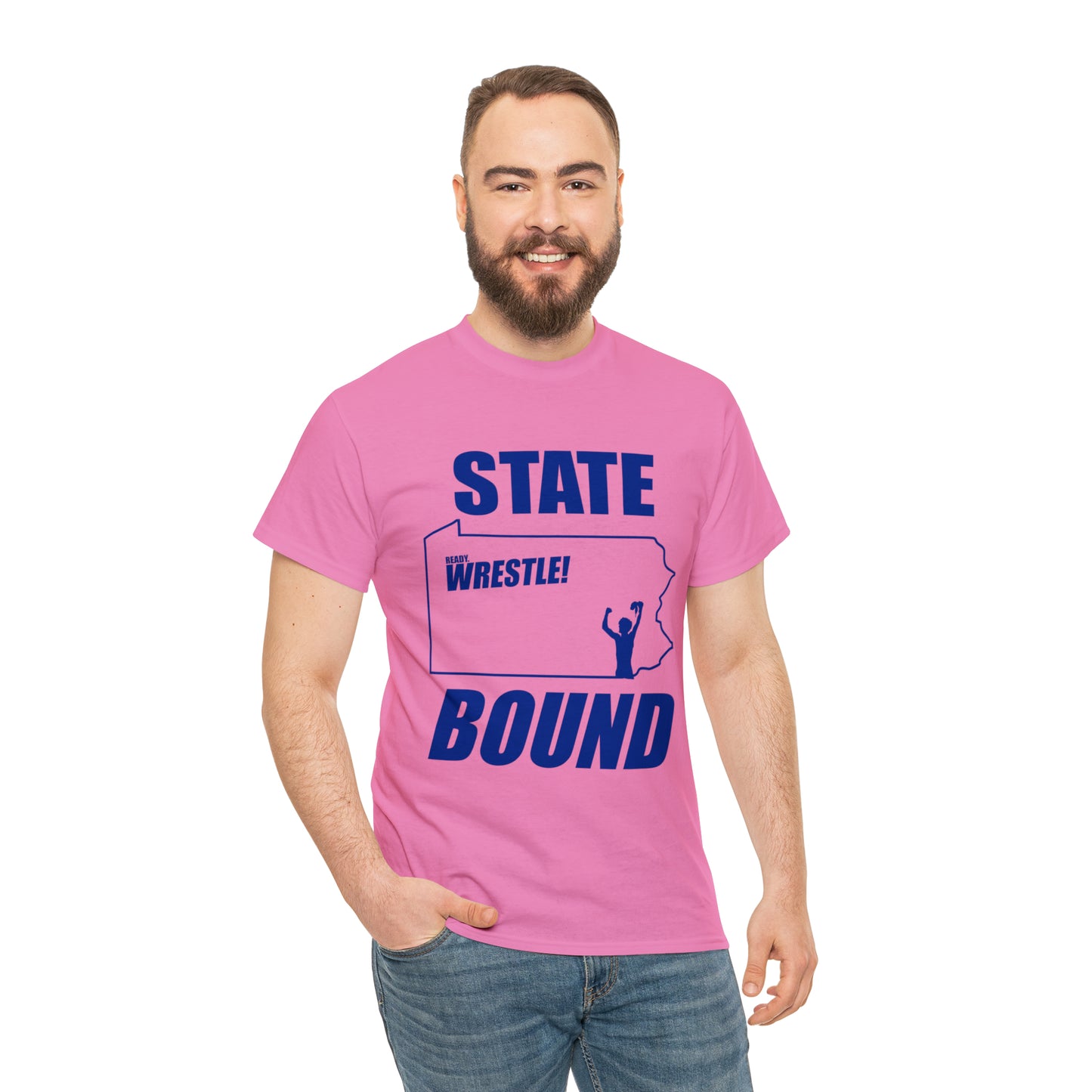 Pennsylvania State Bound, Royal Blue Logo, Unisex Heavy Cotton Tee