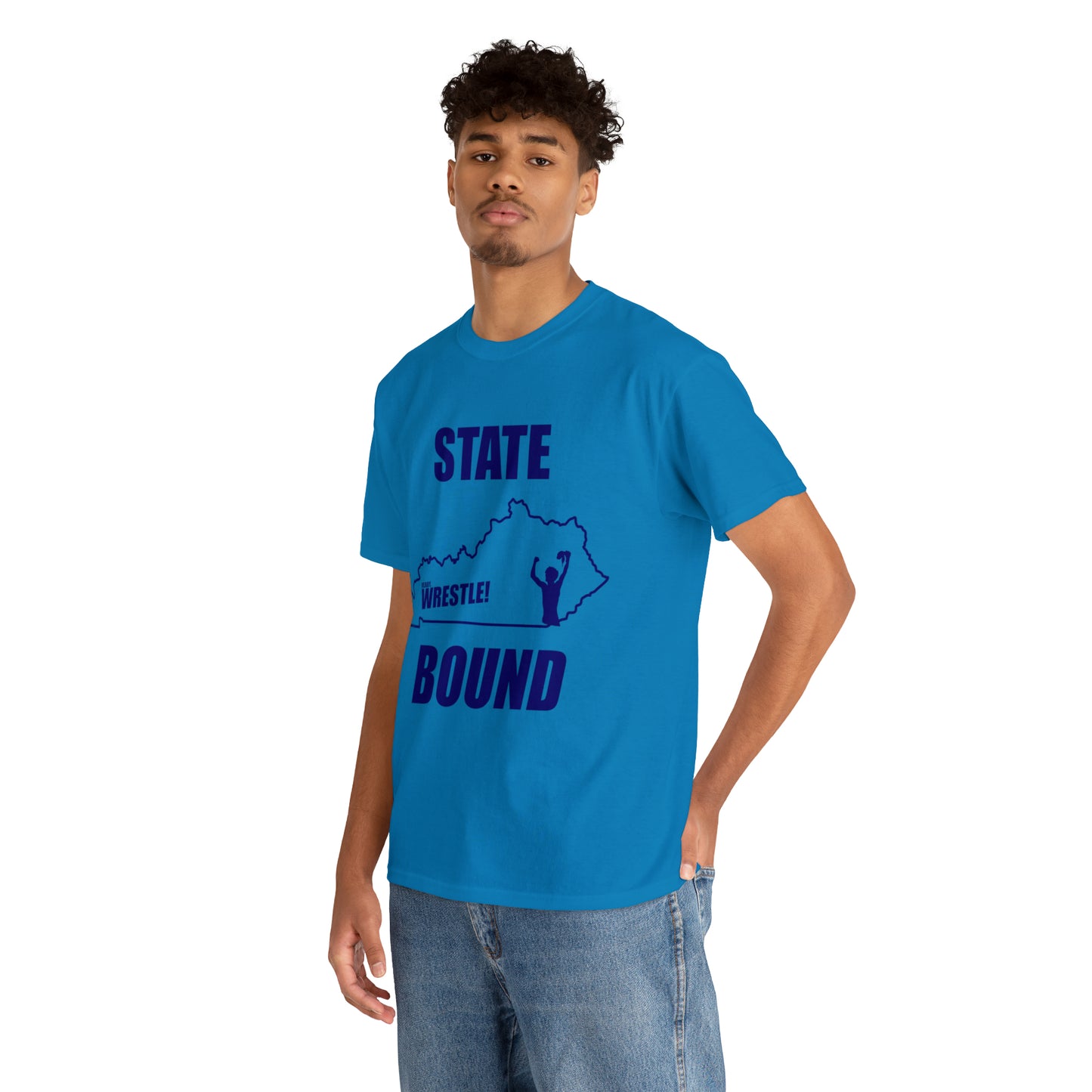 Kentucky State Bound, Royal Blue Logo, Unisex Heavy Cotton Tee