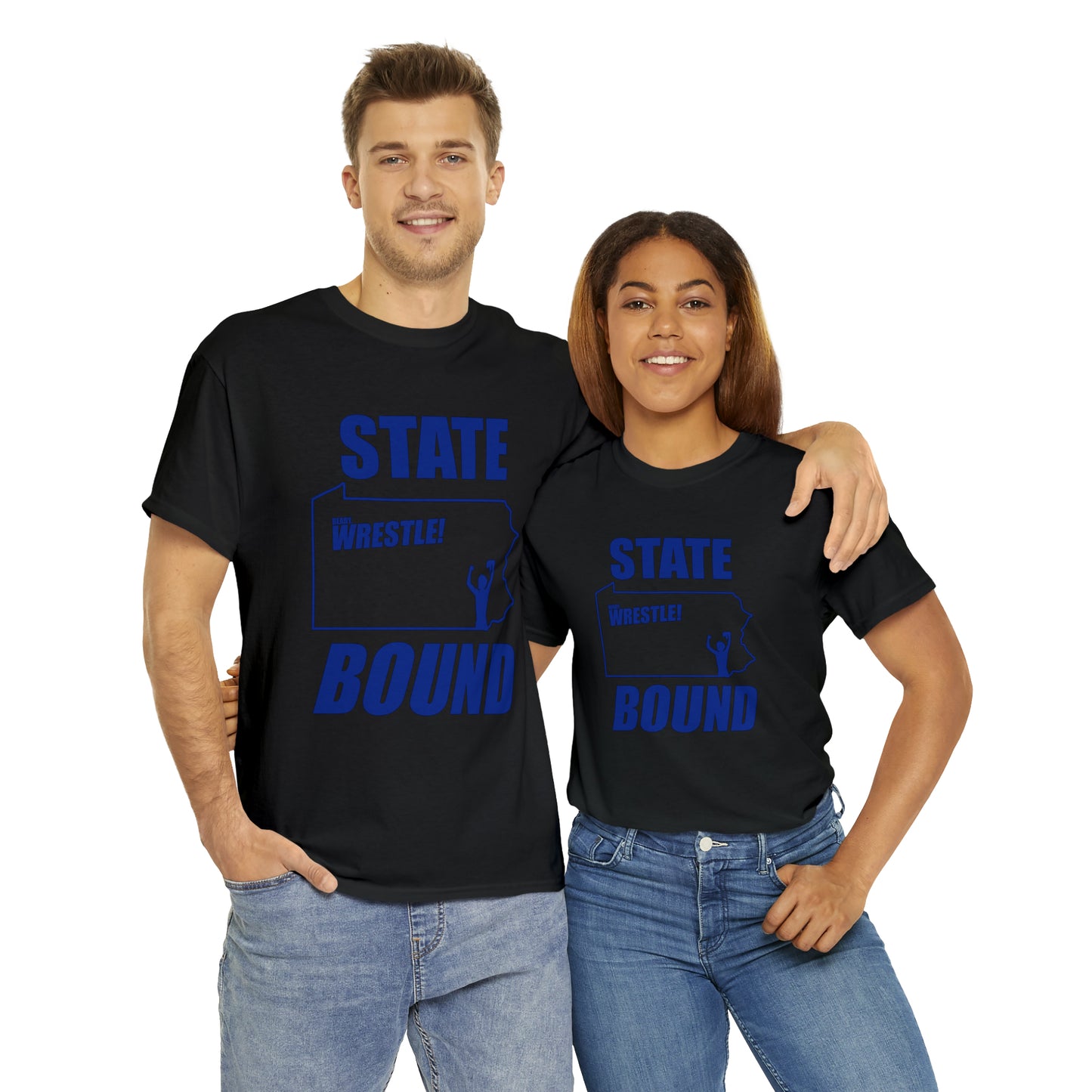 Pennsylvania State Bound, Royal Blue Logo, Unisex Heavy Cotton Tee