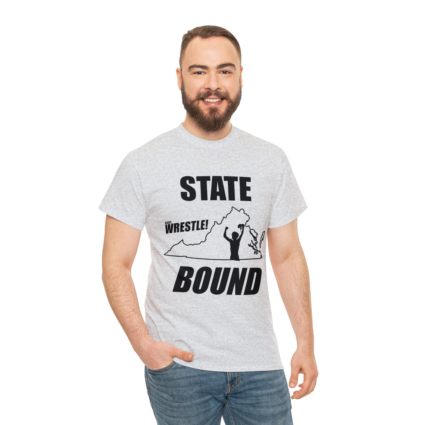 Virginia State Bound, Black Logo, Unisex Heavy Cotton Tee