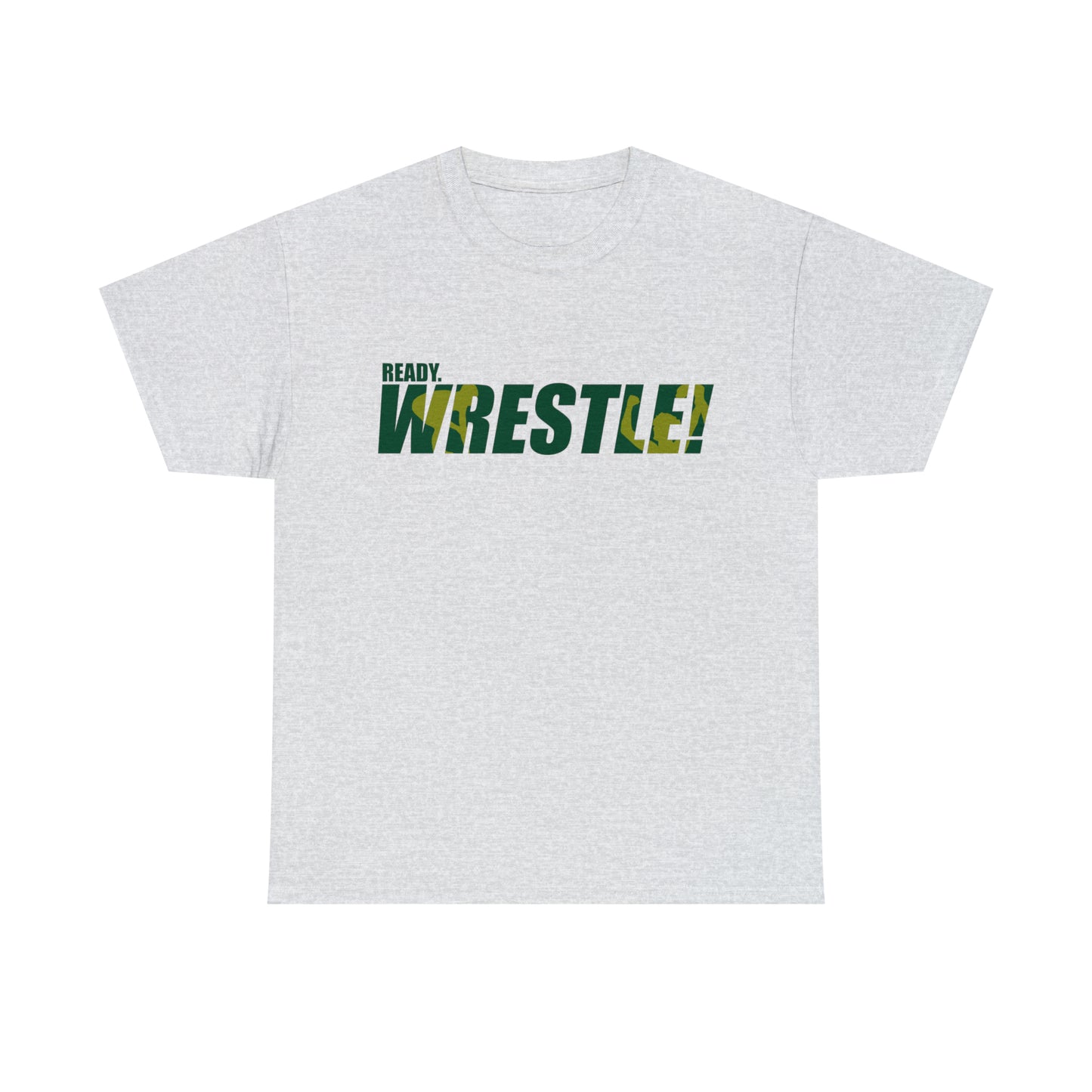 Ready. Wrestle! Green/Gold Logo, Unisex Heavy Cotton Tee