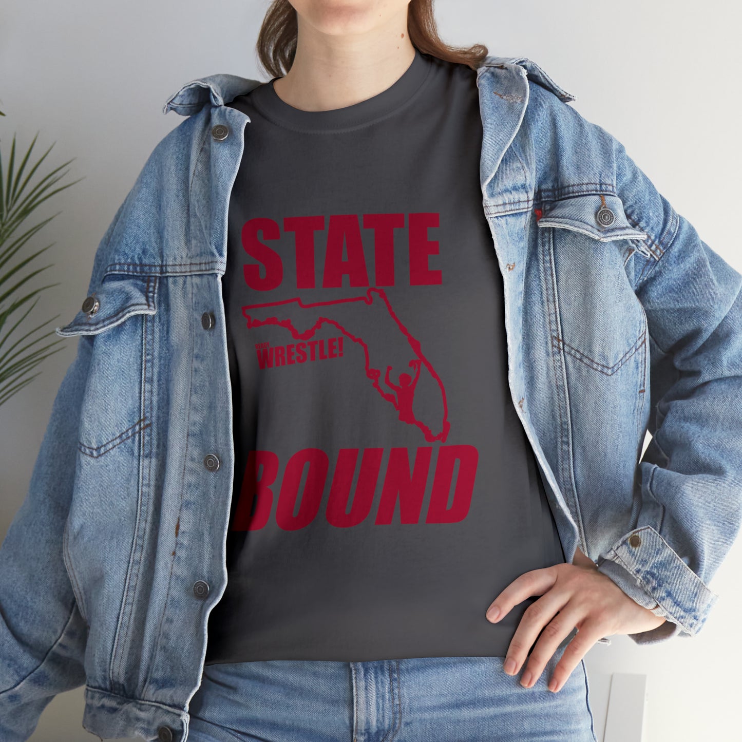 Florida State Bound, Red Logo, Unisex Heavy Cotton Tee