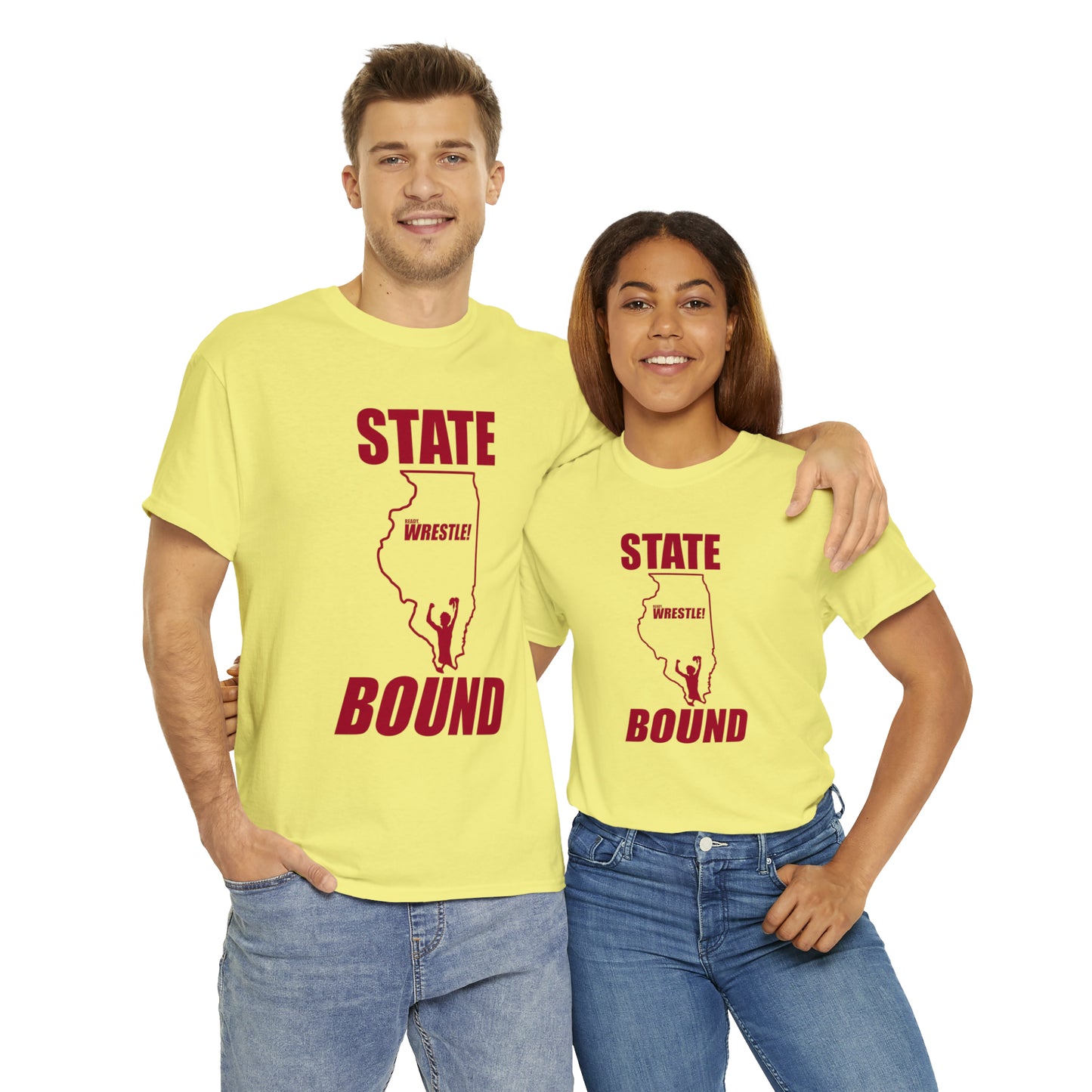 Illinois State Bound, Red Logo, Unisex Heavy Cotton Tee