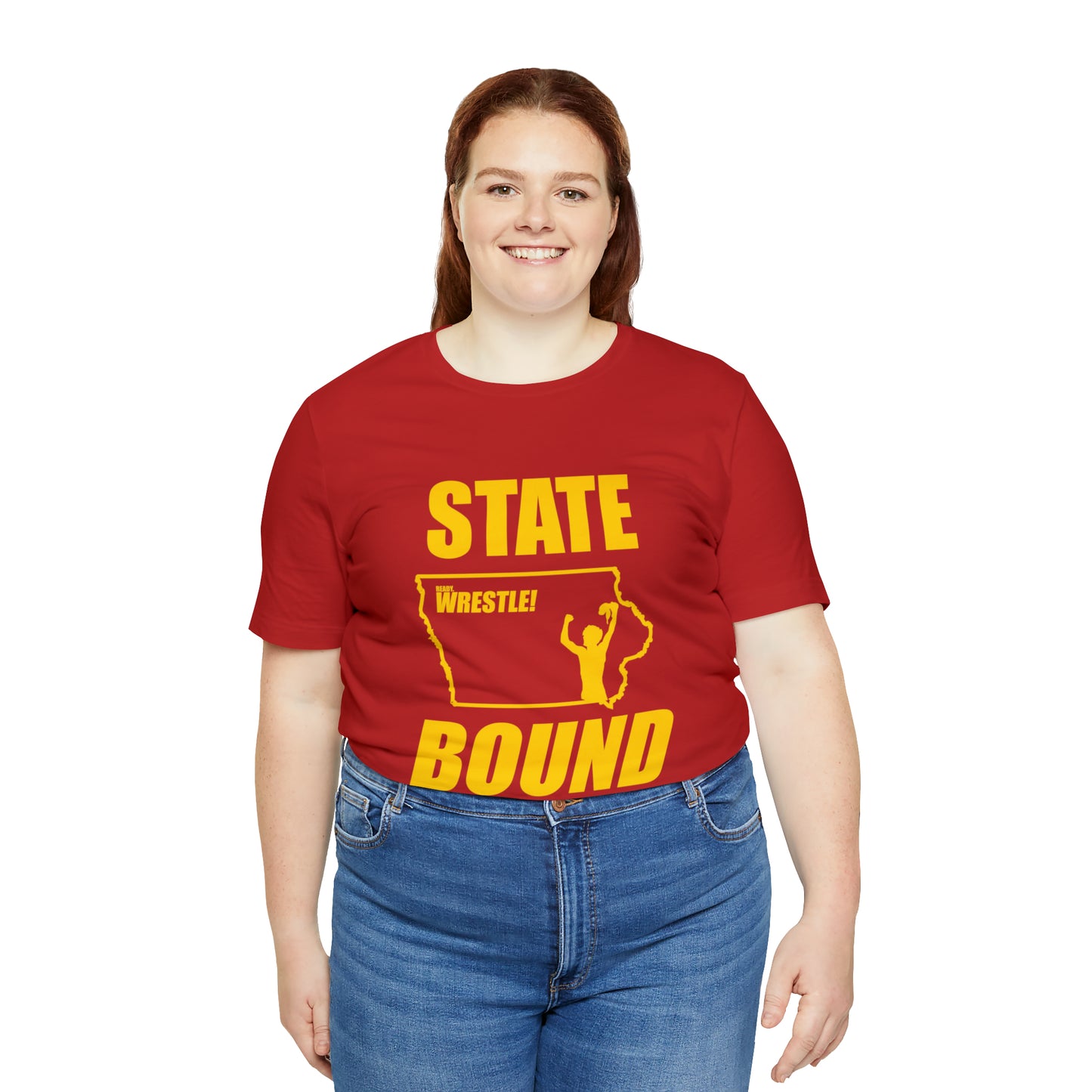 Iowa State Bound, Unisex Jersey Short Sleeve Tee, Gold Logo