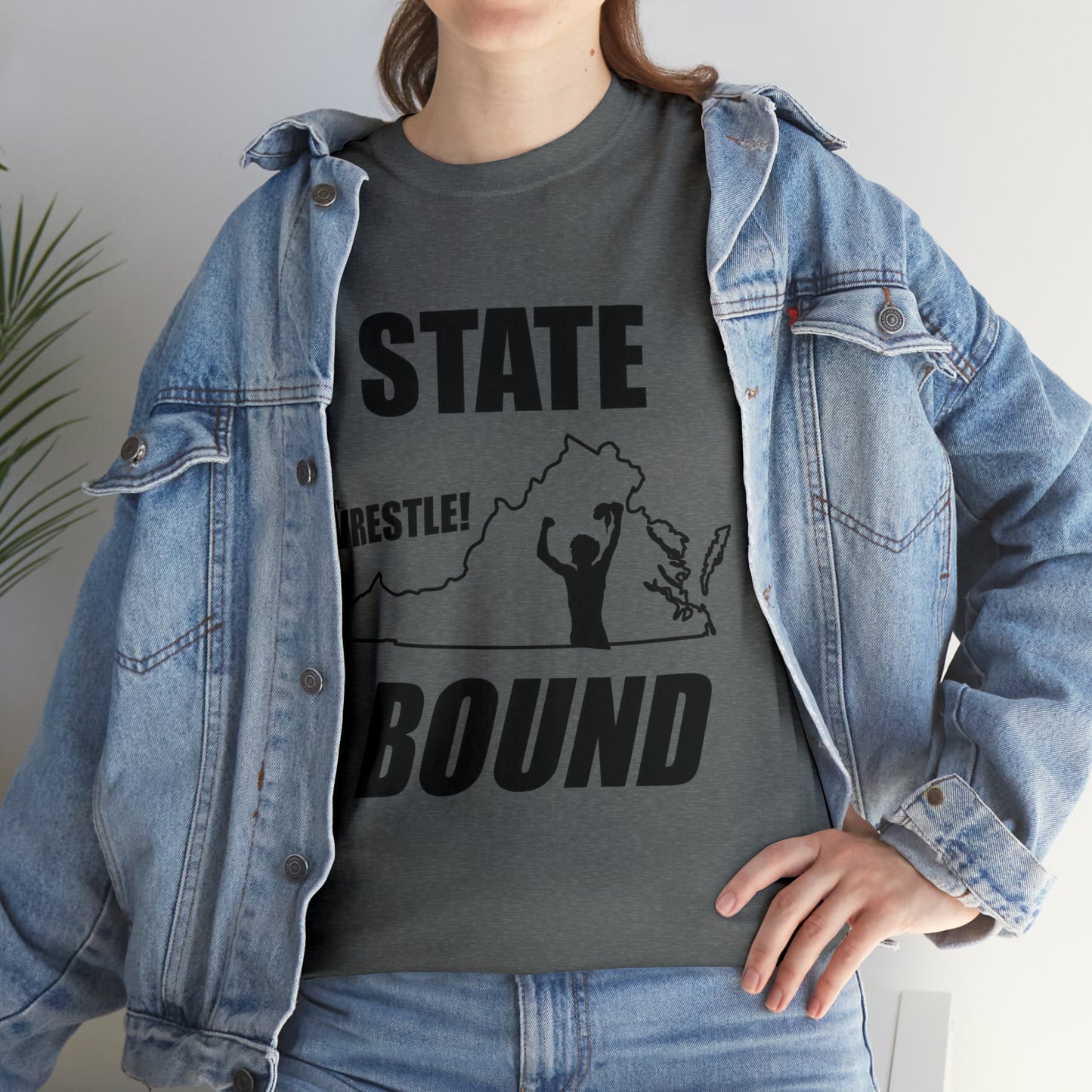 Virginia State Bound, Black Logo, Unisex Heavy Cotton Tee