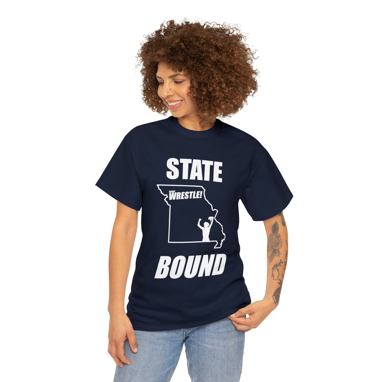 Missouri State Bound, White Logo, Unisex Heavy Cotton Tee