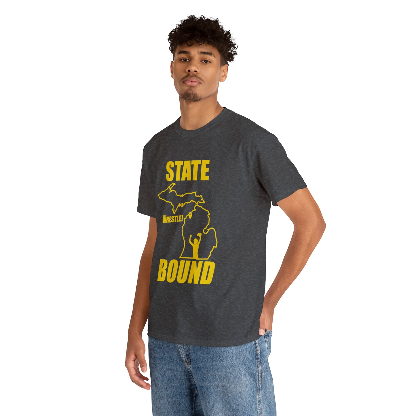 Michigan State Bound, Gold Logo, Unisex Heavy Cotton Tee