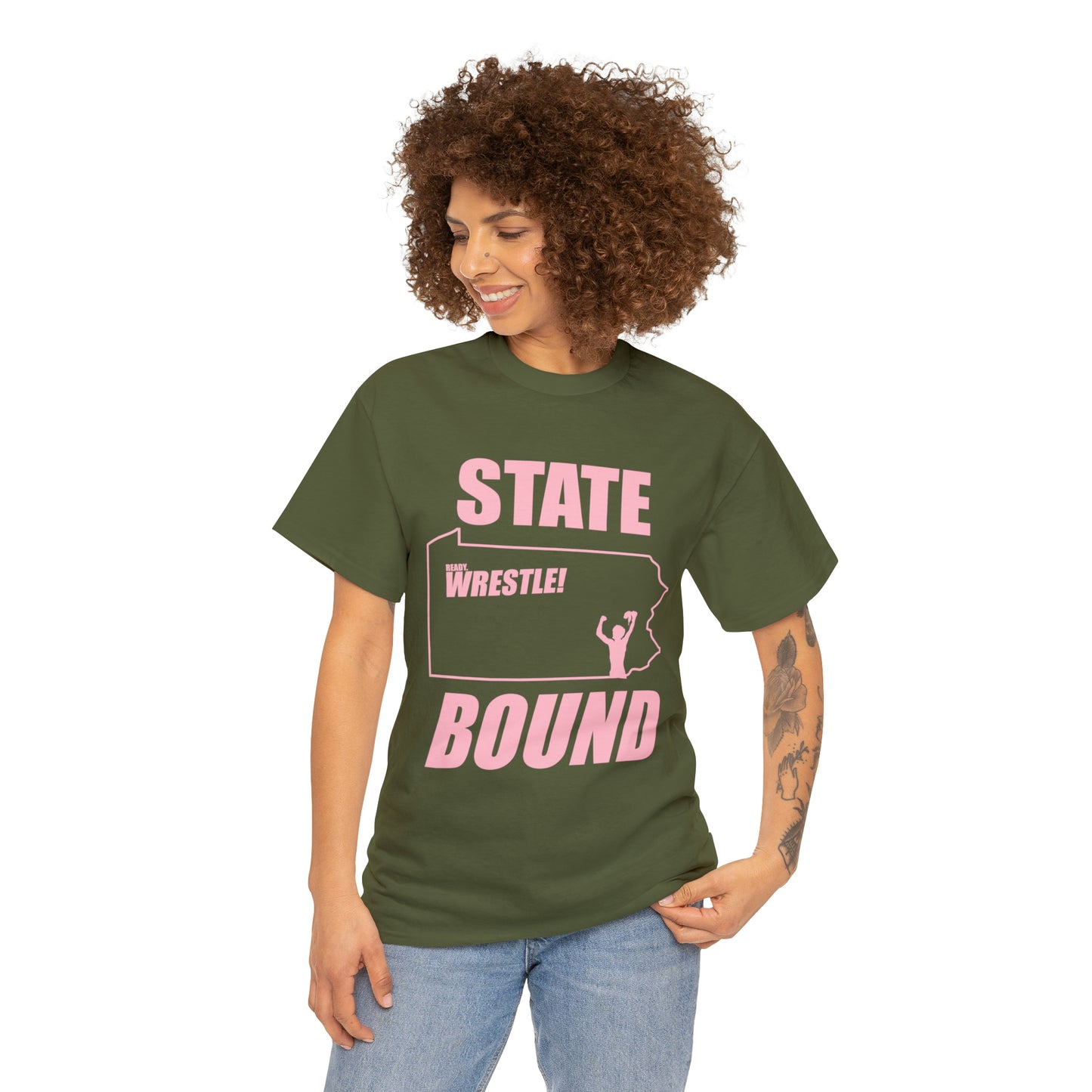 Pennsylvania State Bound, Pink Logo, Unisex Heavy Cotton Tee