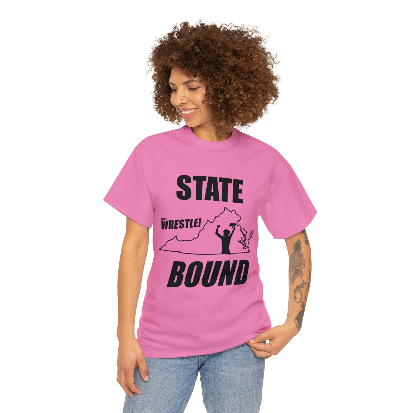 Virginia State Bound, Black Logo, Unisex Heavy Cotton Tee