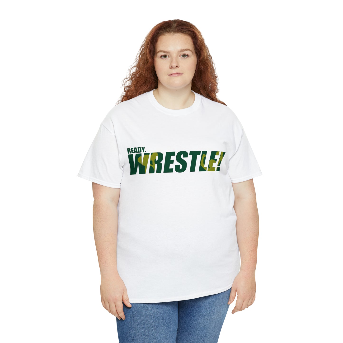 Ready. Wrestle! Green/Gold Logo, Unisex Heavy Cotton Tee