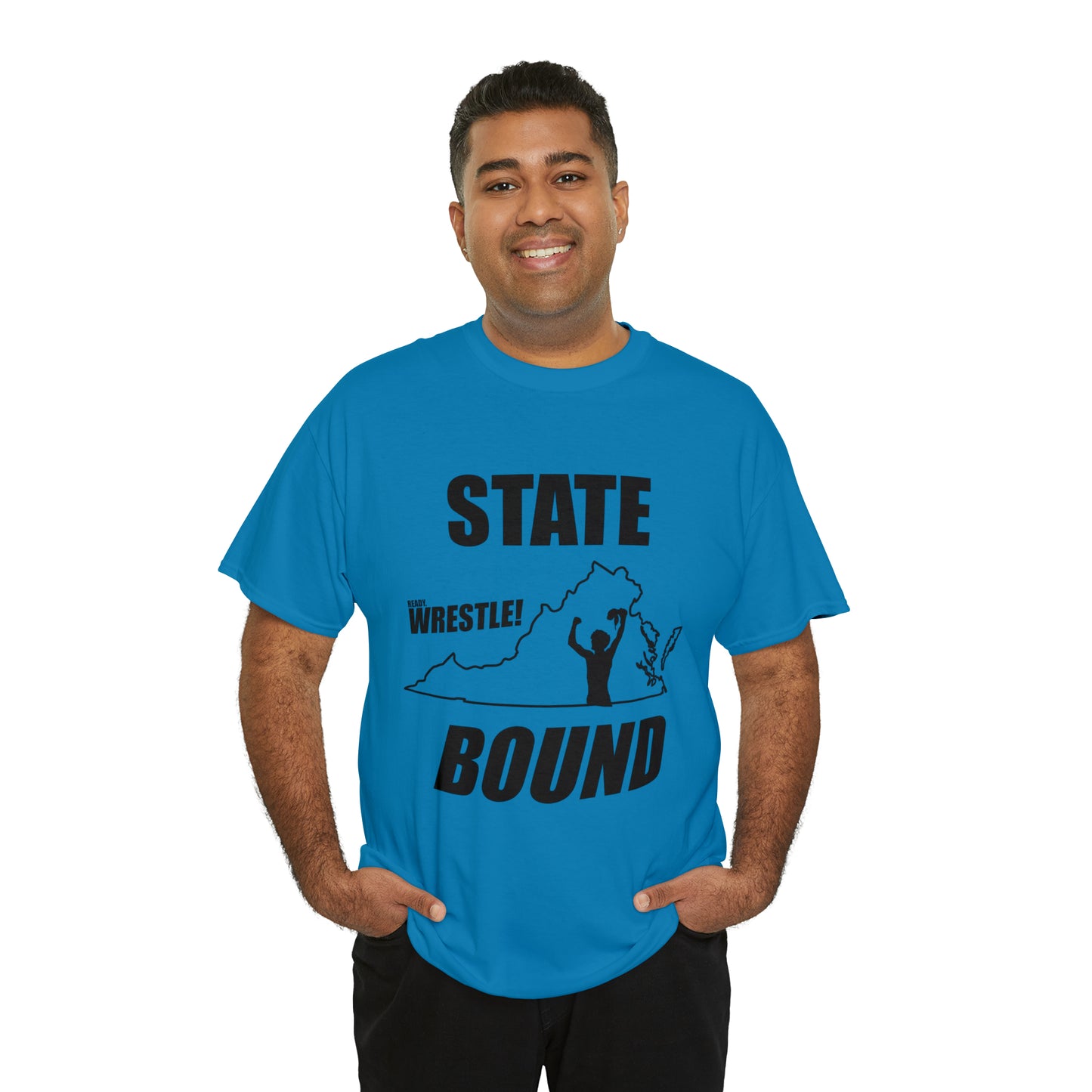 Virginia State Bound, Black Logo, Unisex Heavy Cotton Tee