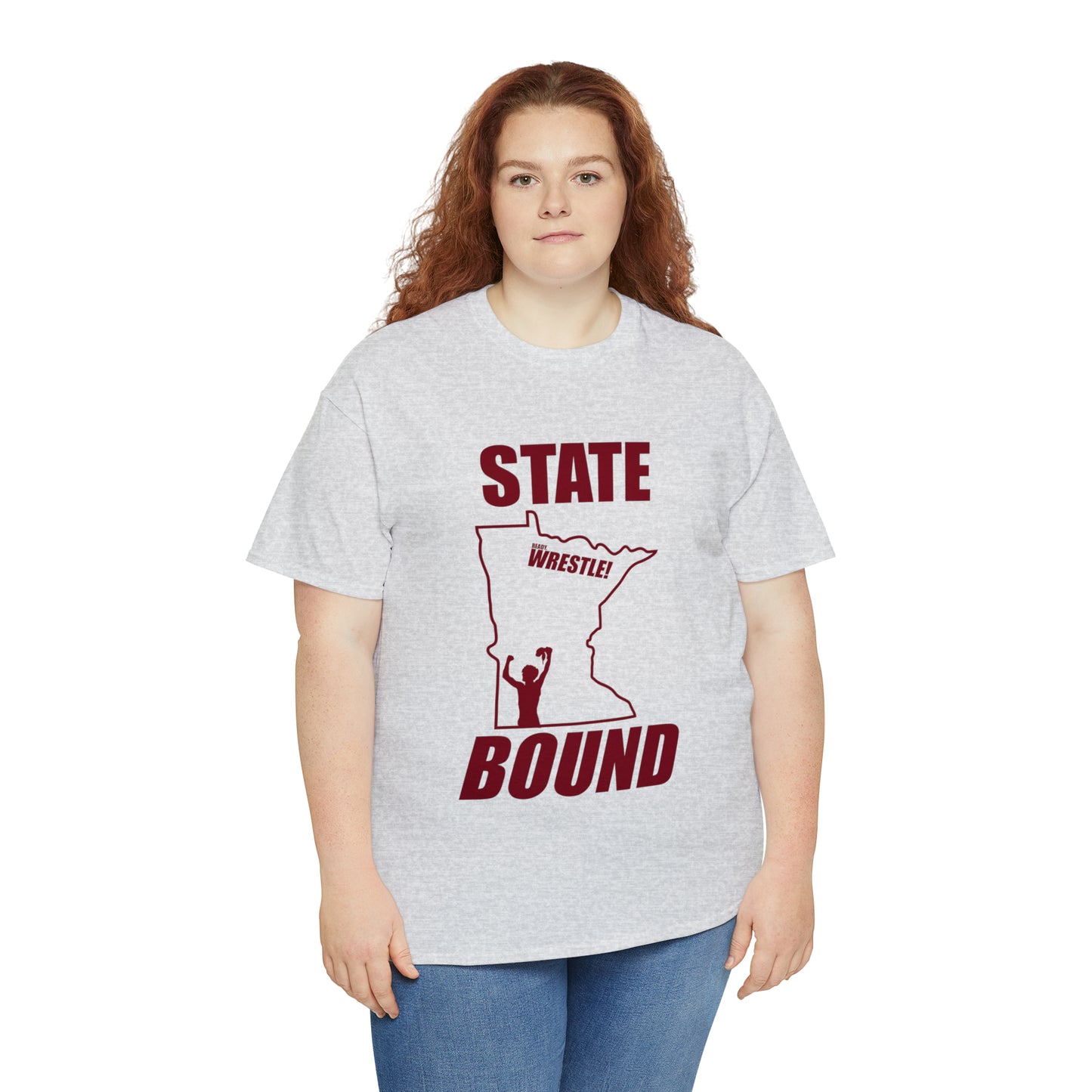 Minnetsota State Bound, Maroon Logo, Unisex Heavy Cotton Tee