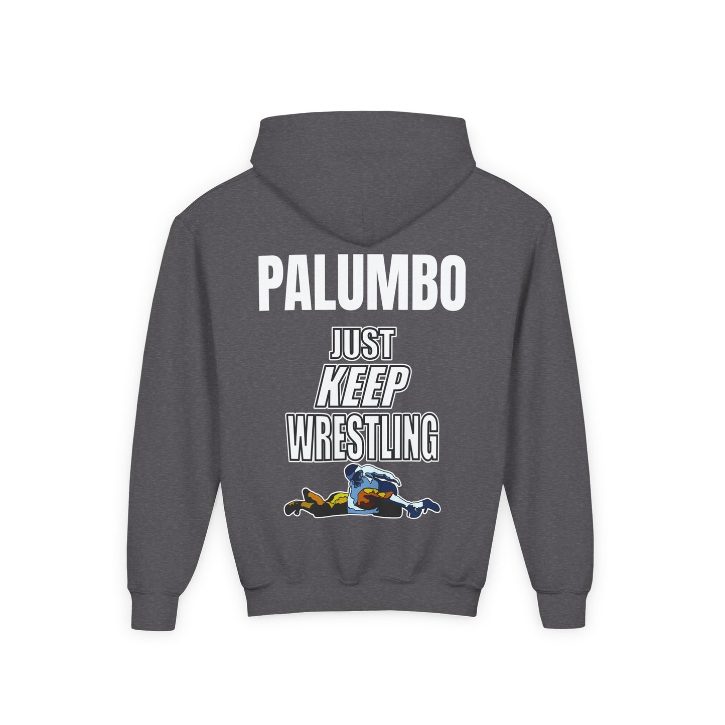 Just Keep Wrestling, Youth Heavy Blend Hooded Sweatshirt