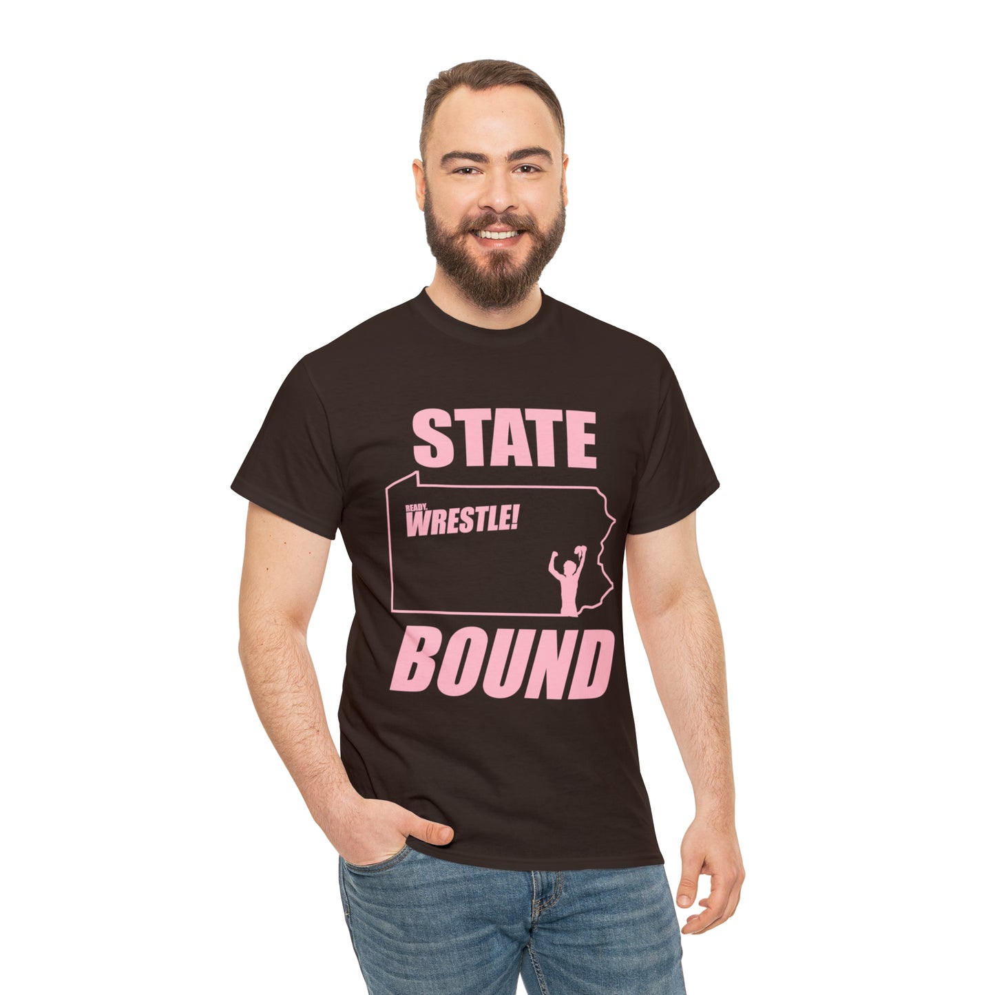 Pennsylvania State Bound, Pink Logo, Unisex Heavy Cotton Tee