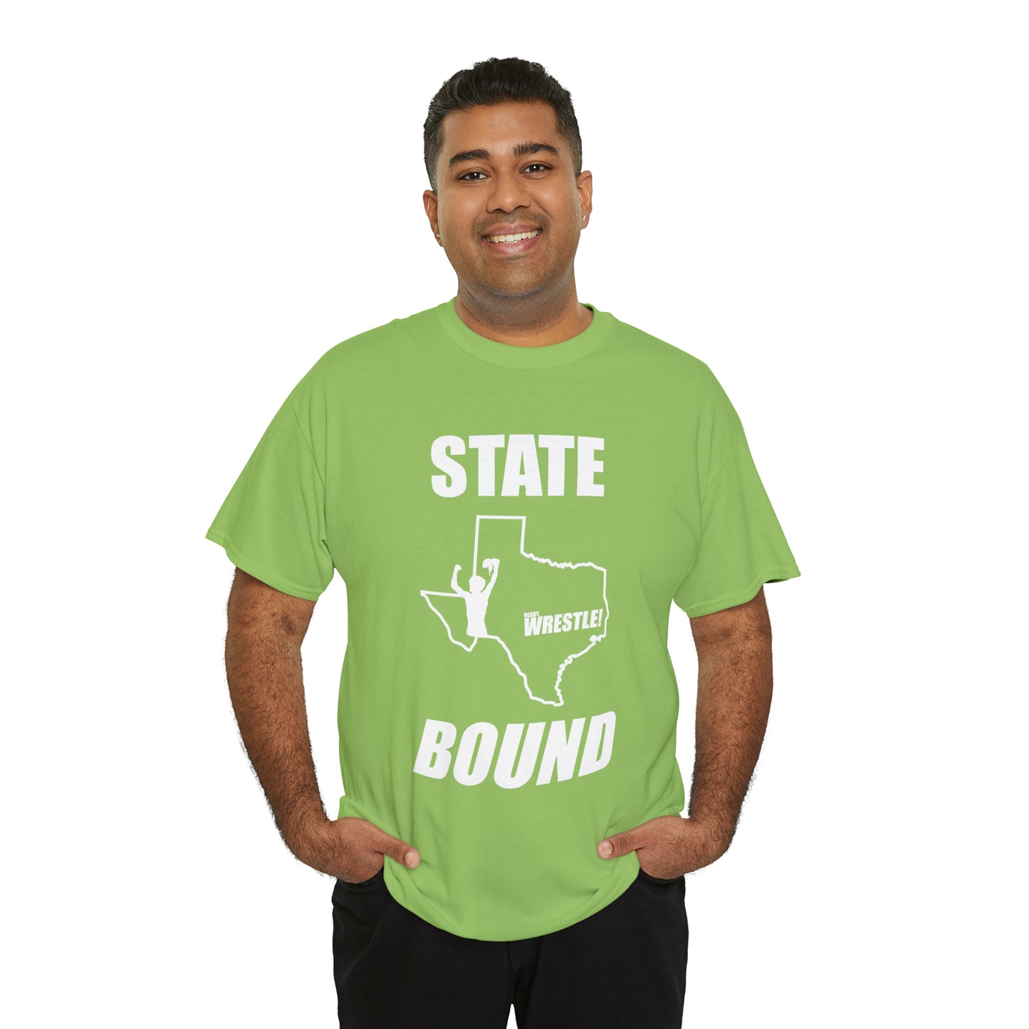 Texas State Bound, White Logo, Unisex Heavy Cotton Tee