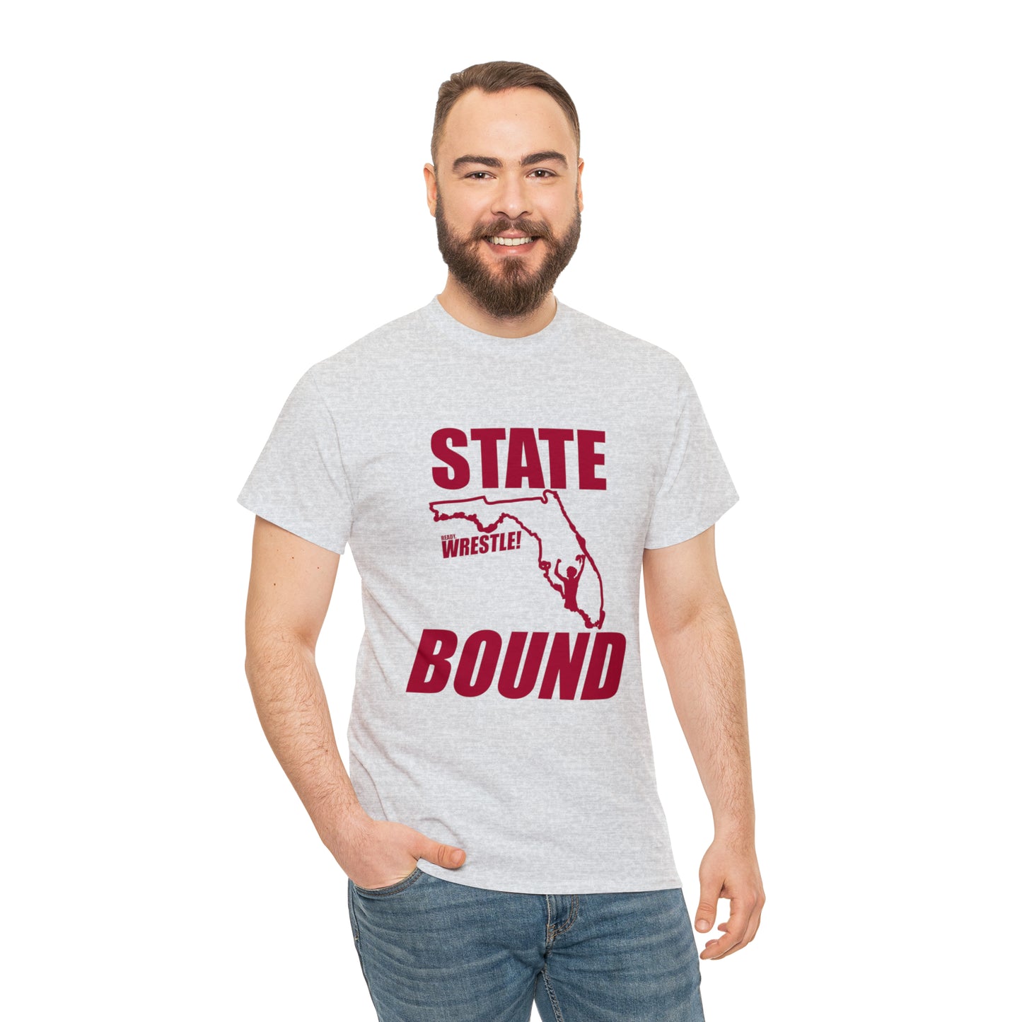 Florida State Bound, Red Logo, Unisex Heavy Cotton Tee