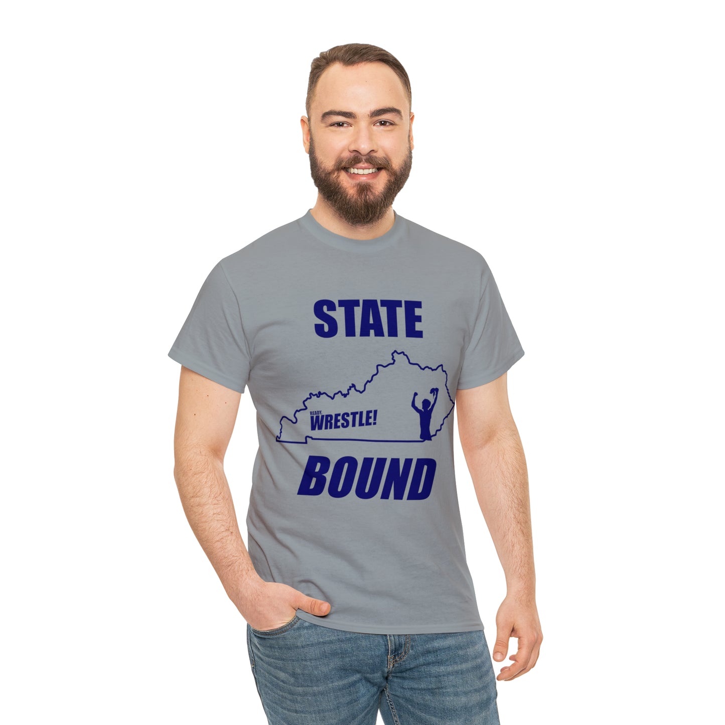 Kentucky State Bound, Royal Blue Logo, Unisex Heavy Cotton Tee